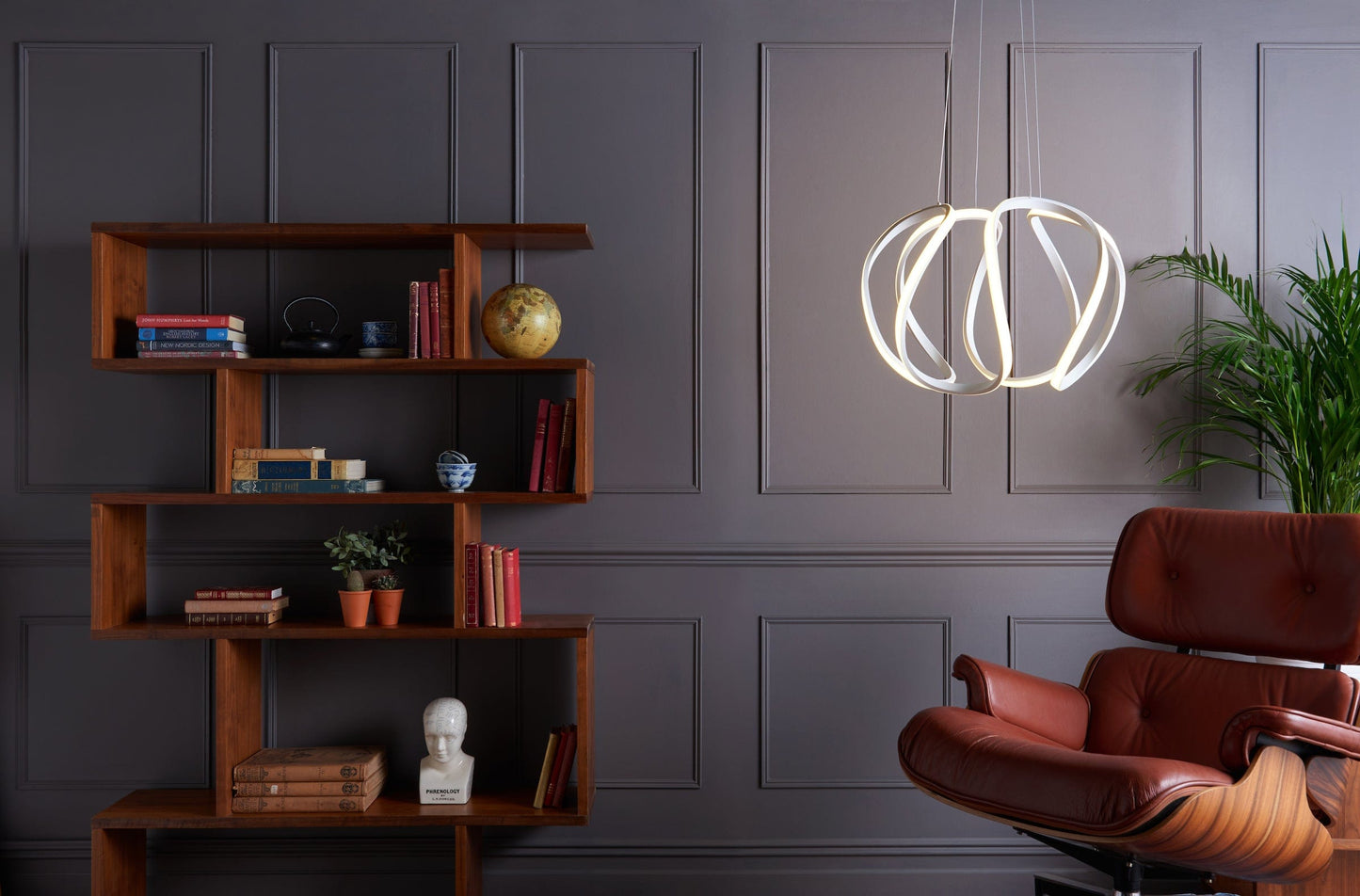dar lighting Alonsa Pendant Small White LED ALO012