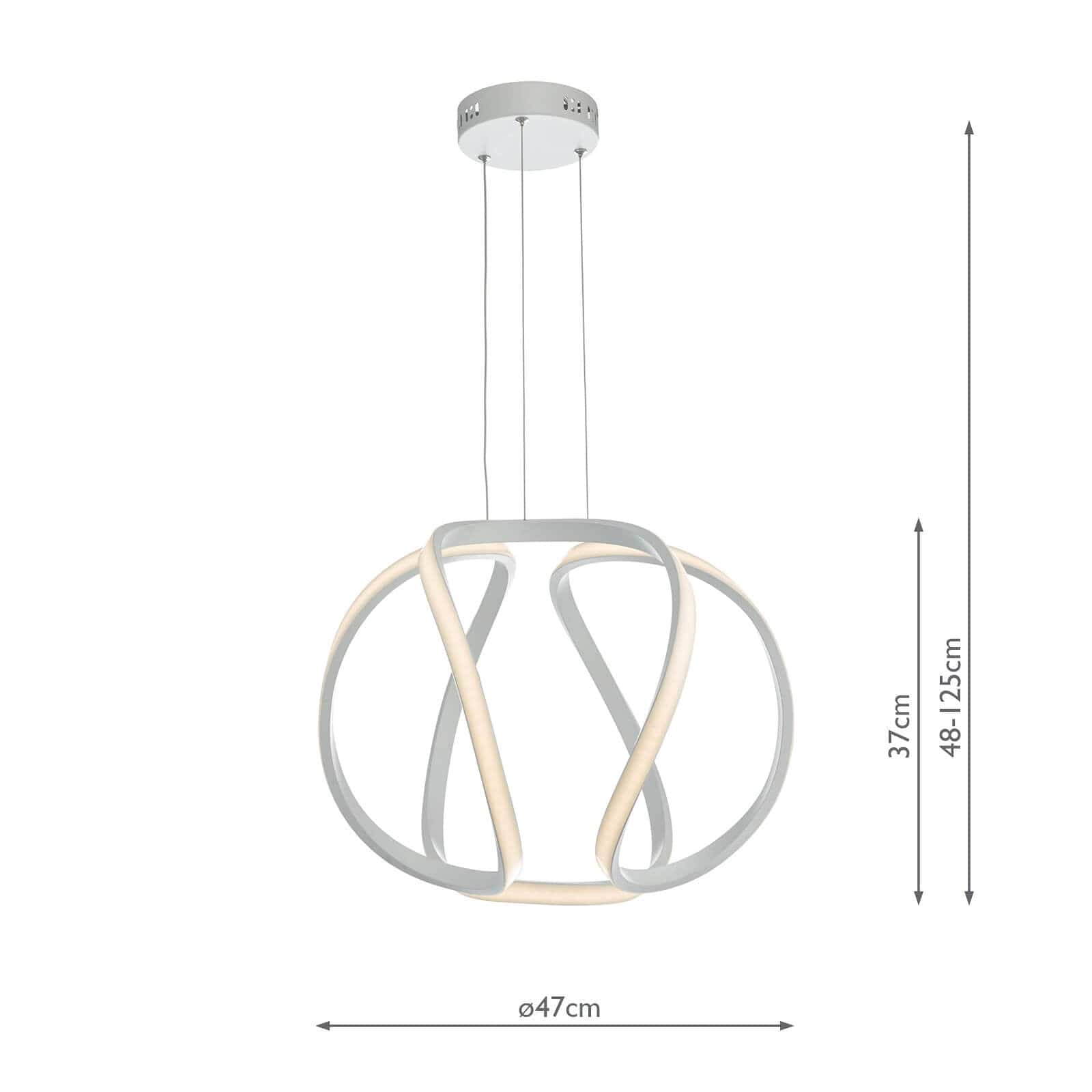 dar lighting Alonsa Pendant Small White LED ALO012