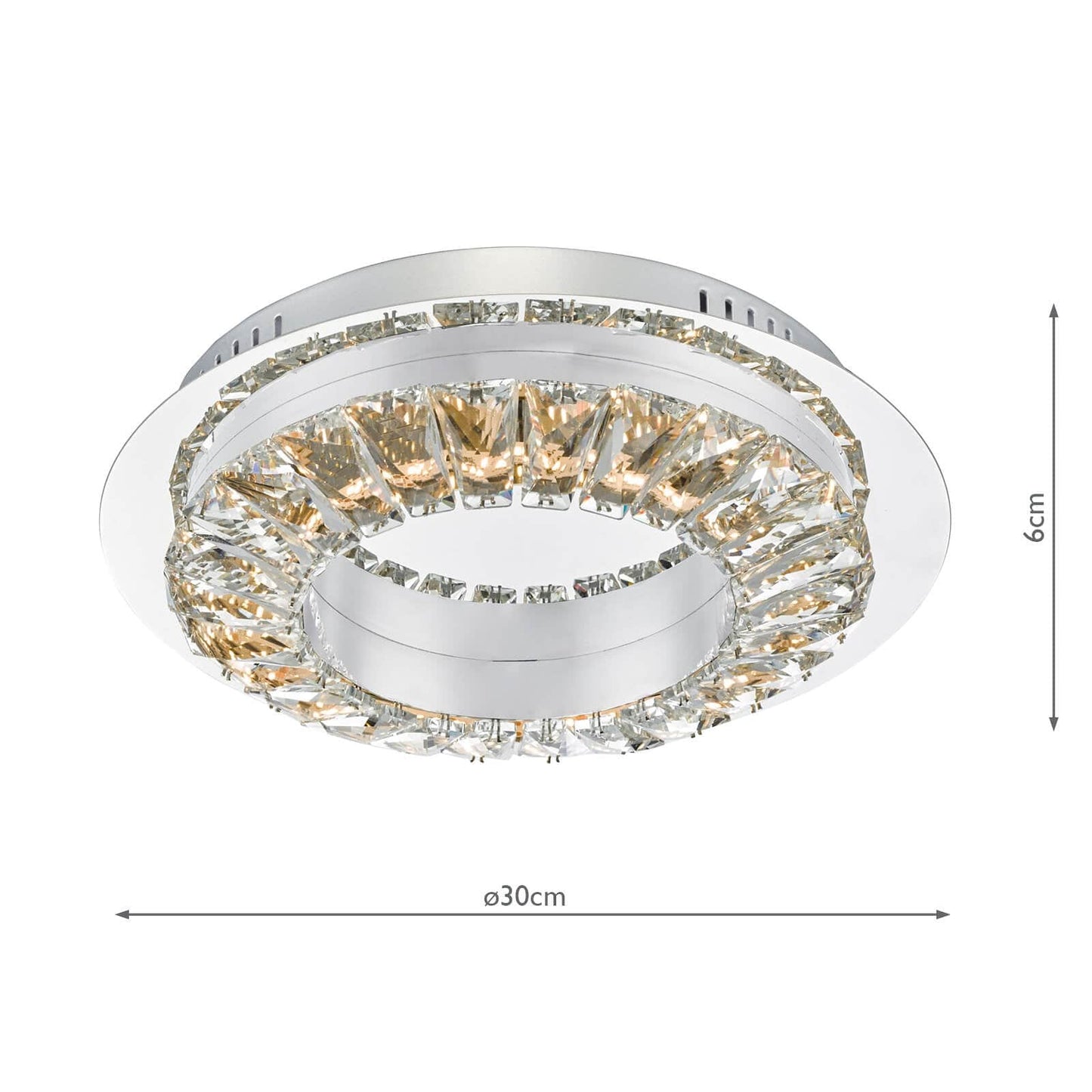 dar lighting Altamura Flush Polished Chrome & Crystal LED ALT5250