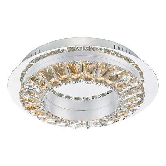 dar lighting Altamura Flush Polished Chrome & Crystal LED ALT5250