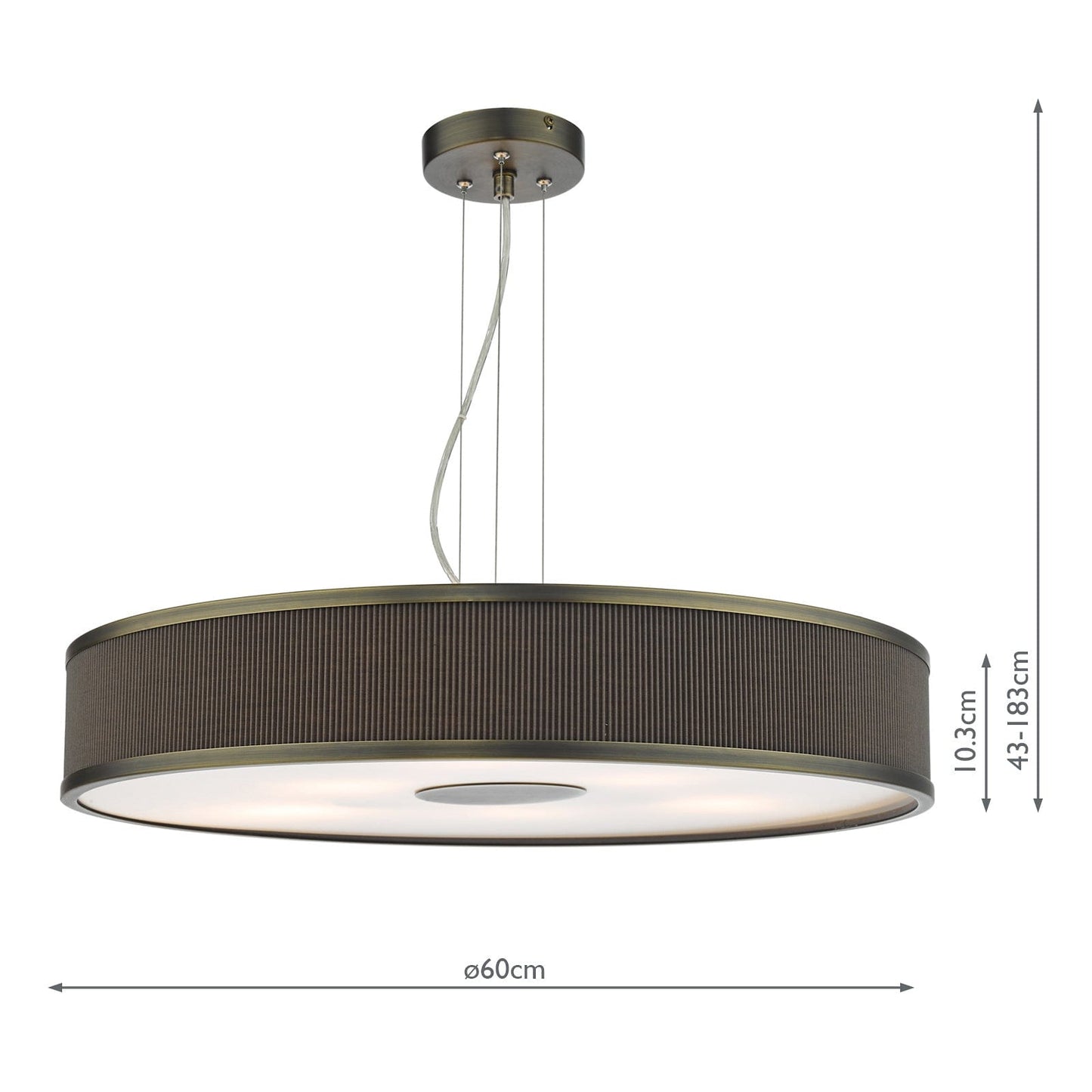 dar lighting Alvaro 6 Light Single Pendant Antique Bronze Mushroom ALV1739