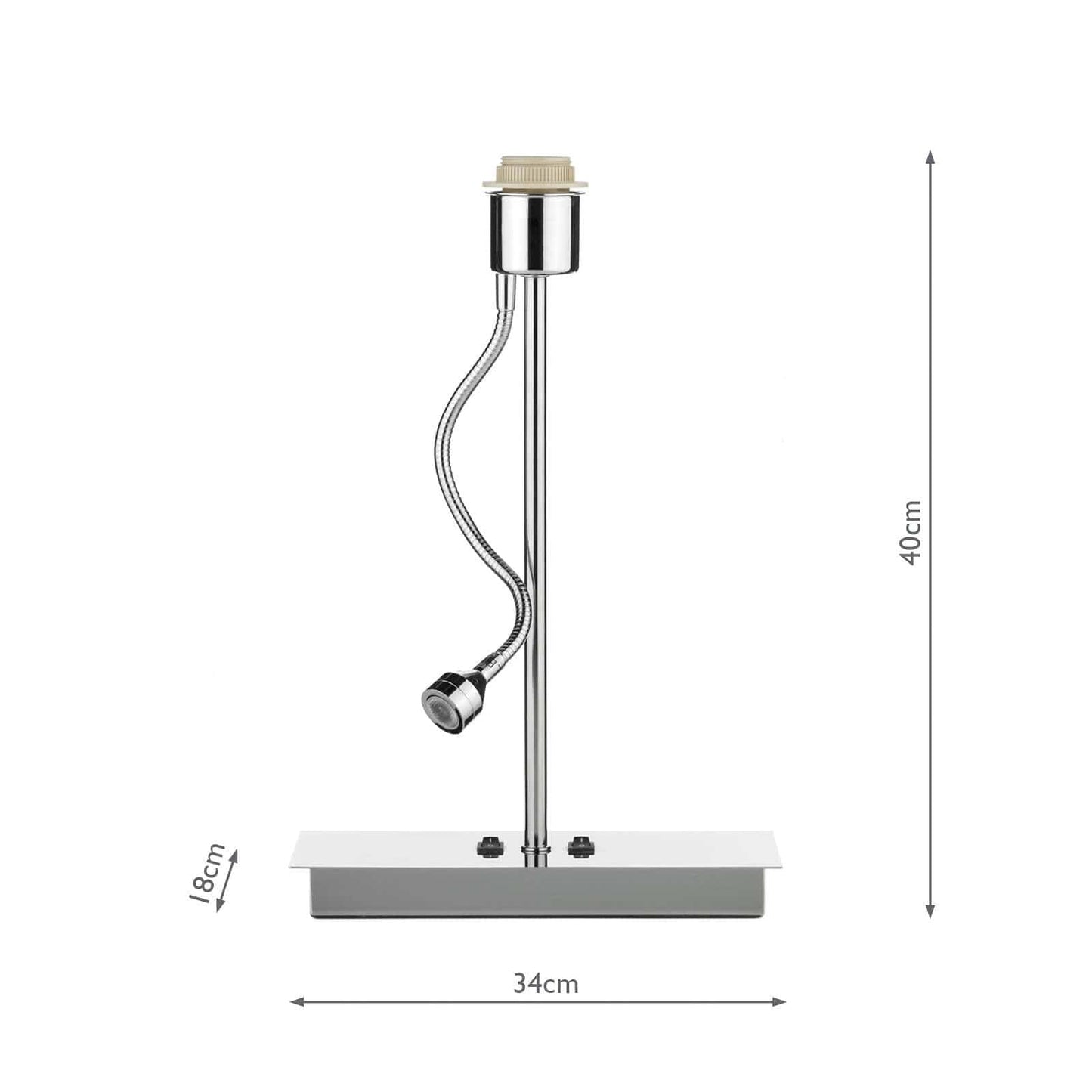dar lighting Amalfi Table Lamp Polished Chrome LED Base Only AMA4050