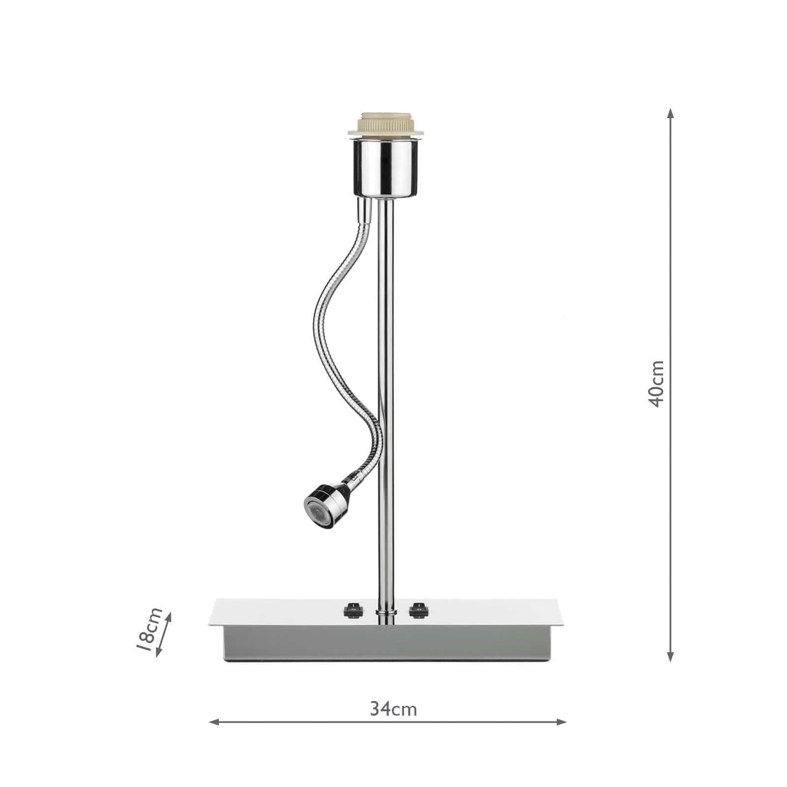 dar lighting Amalfi Table Lamp Polished Chrome LED Base Only AMA4050