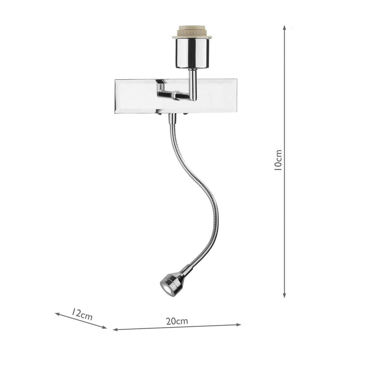 dar lighting Amalfi Wall Light Polished Chrome LED Bracket Only AMA0750