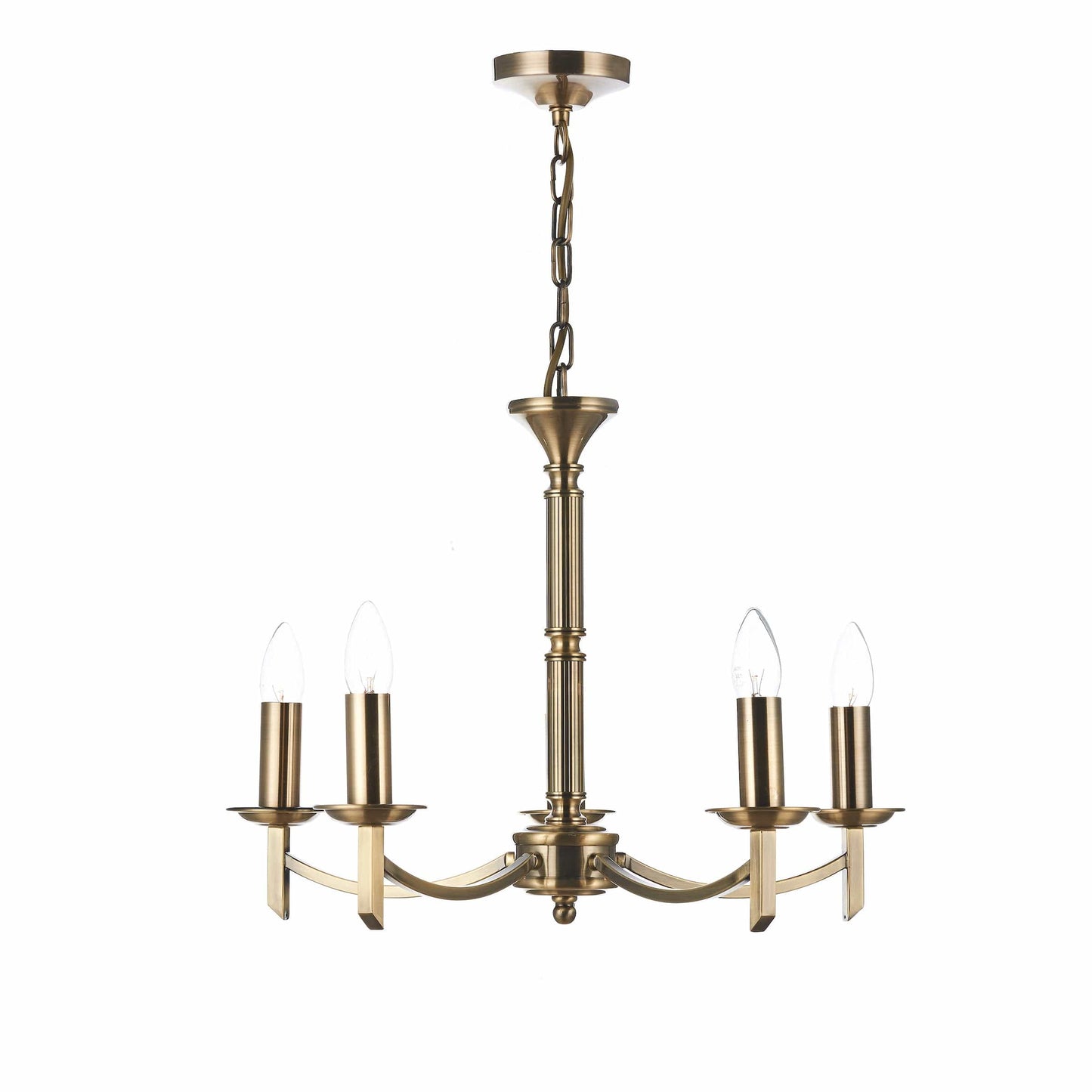 dar lighting Ambassador 5 Light Dual Mount Pendant Antique Brass AMB0575