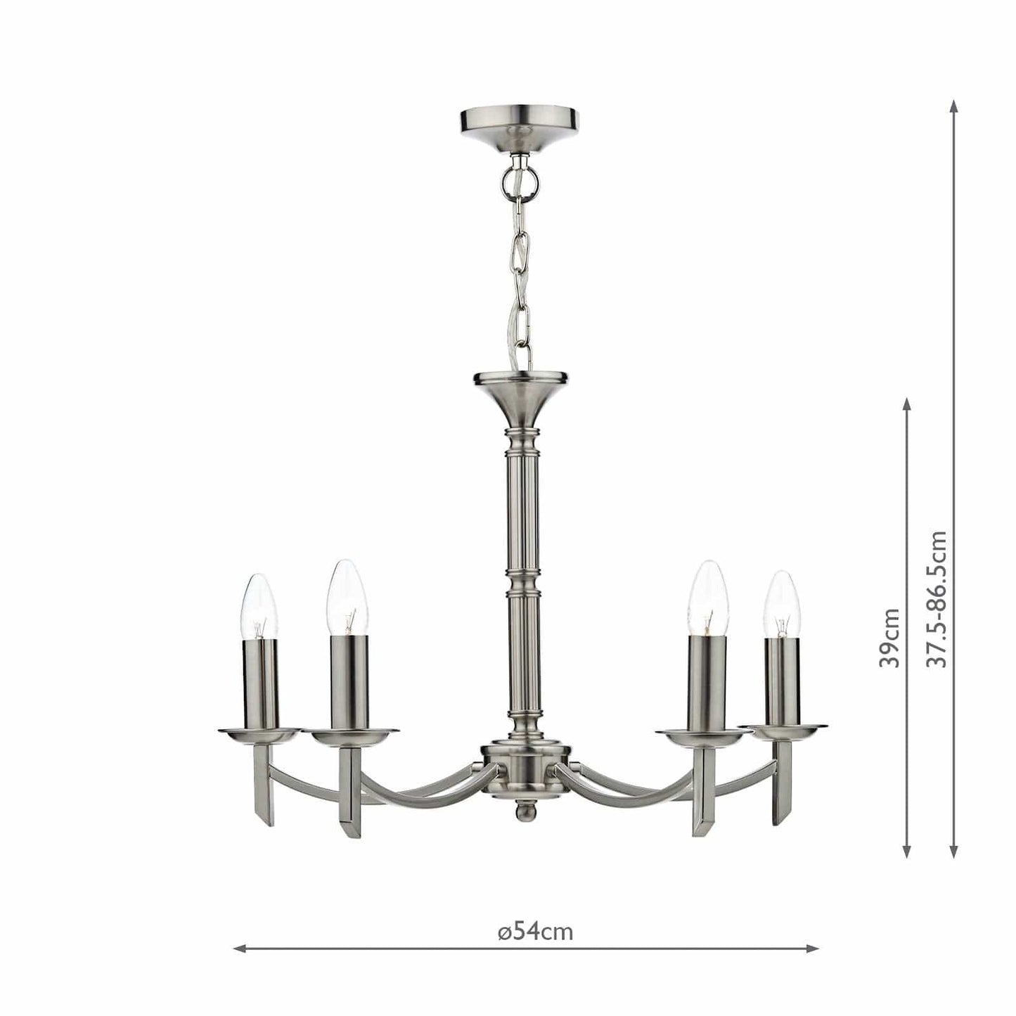 dar lighting Ambassador 5 Light Dual Mount Pendant Satin Chrome AMB0546