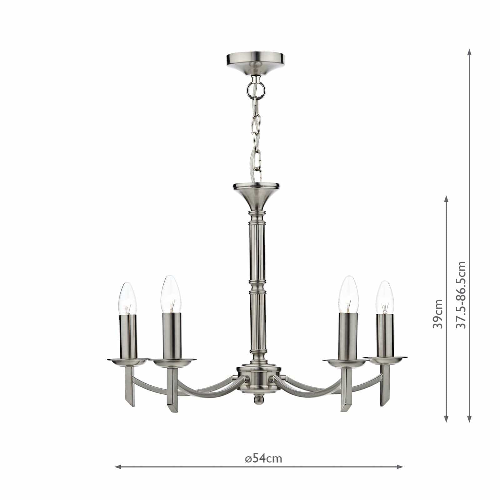 dar lighting Ambassador 5 Light Dual Mount Pendant Satin Chrome AMB0546