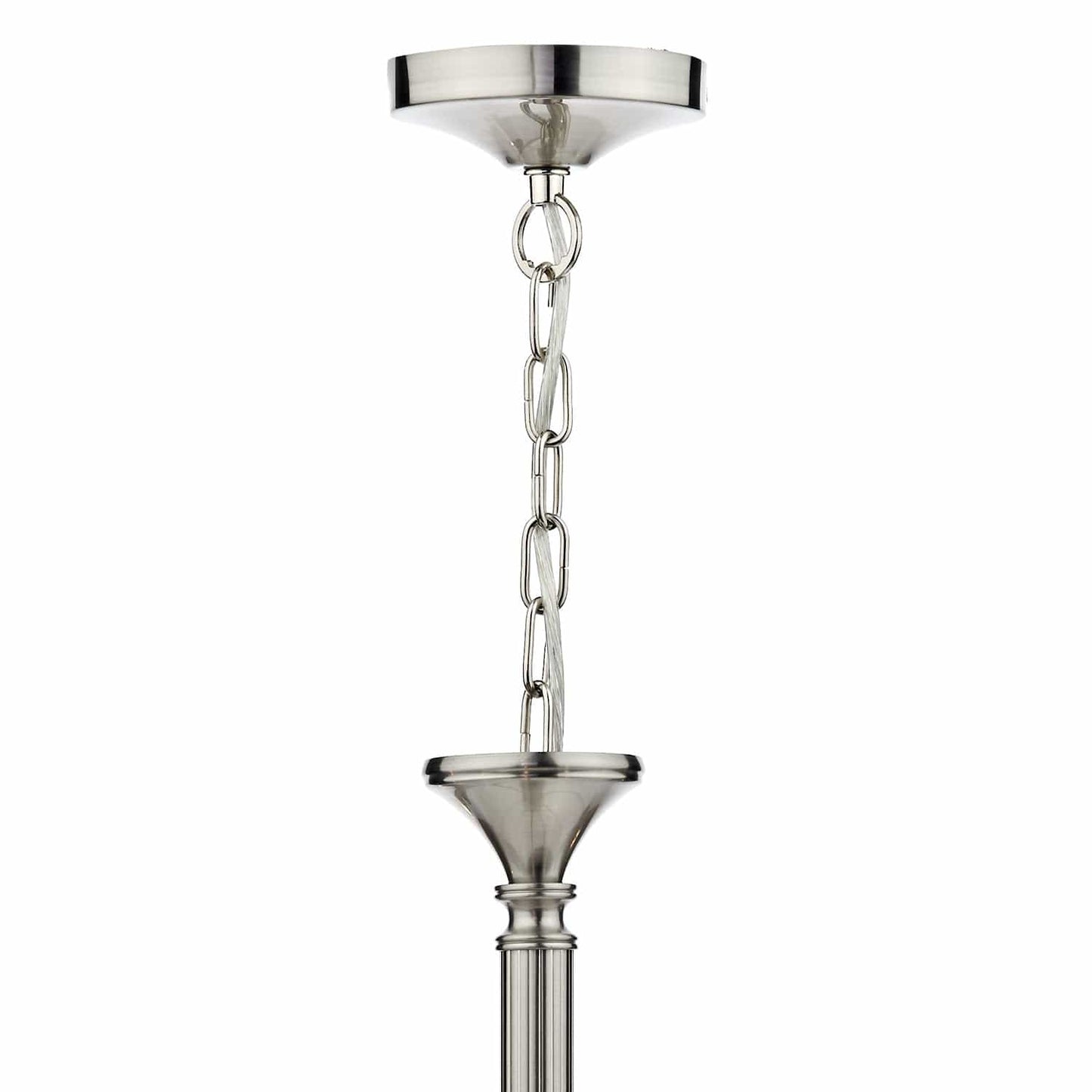 dar lighting Ambassador 8 Light Dual Mount Chandelier Satin Chrome AMB0846