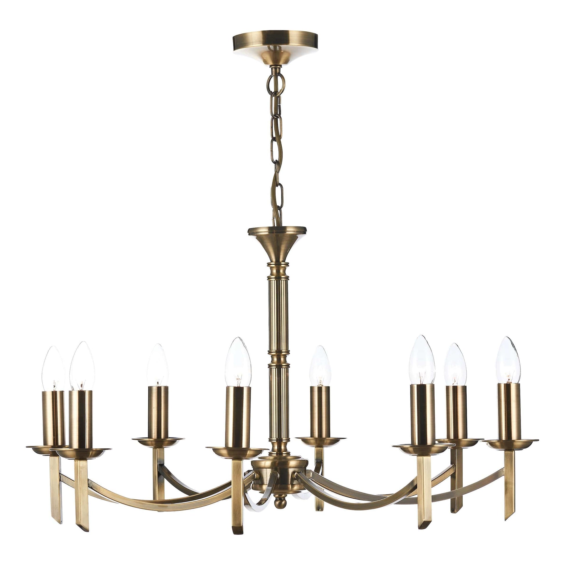 dar lighting Ambassador 8 Light Dual Mount Pendant Antique Brass AMB0875