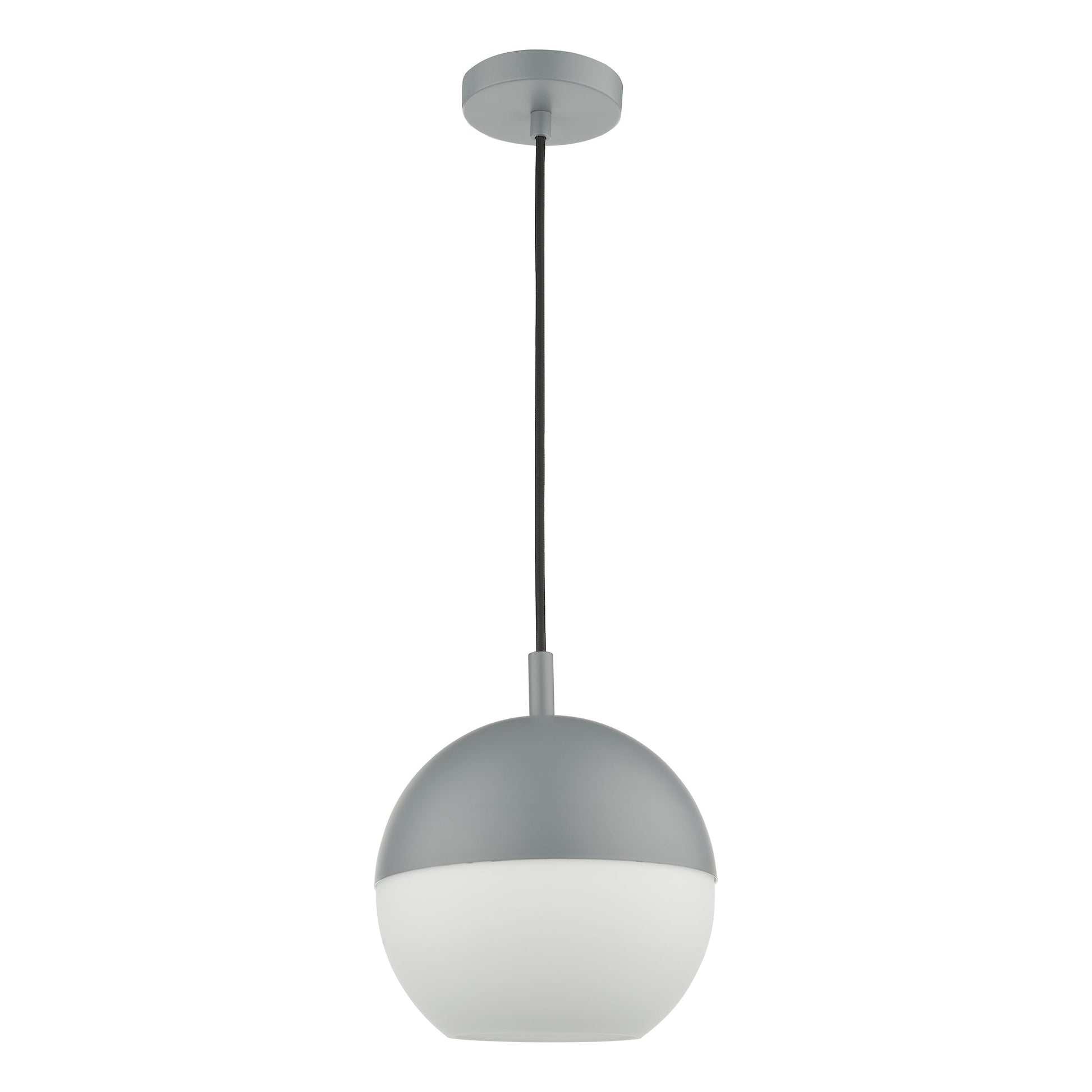 dar lighting Andre 1 Light Single Pendant Grey Opal Glass AND0139