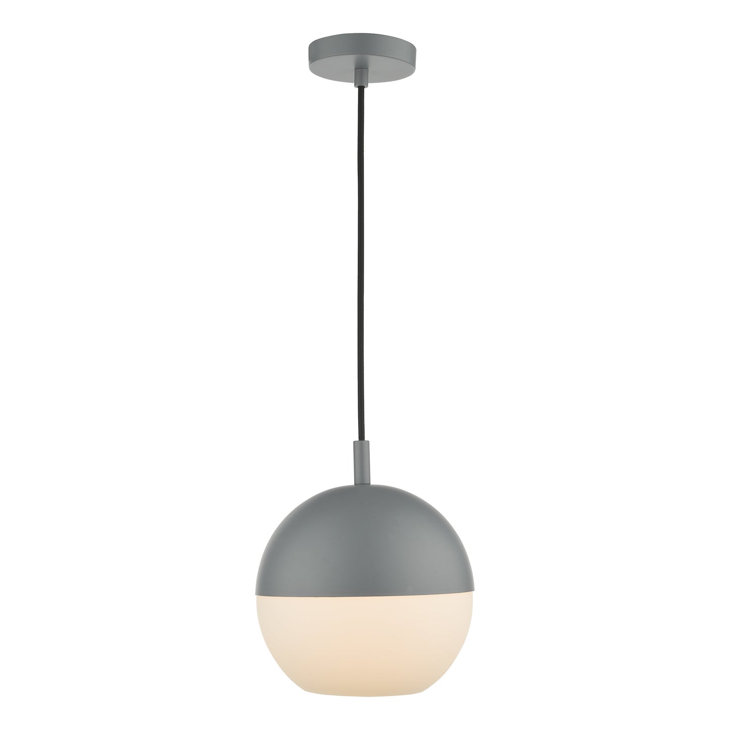 dar lighting Andre 1 Light Single Pendant Grey Opal Glass AND0139