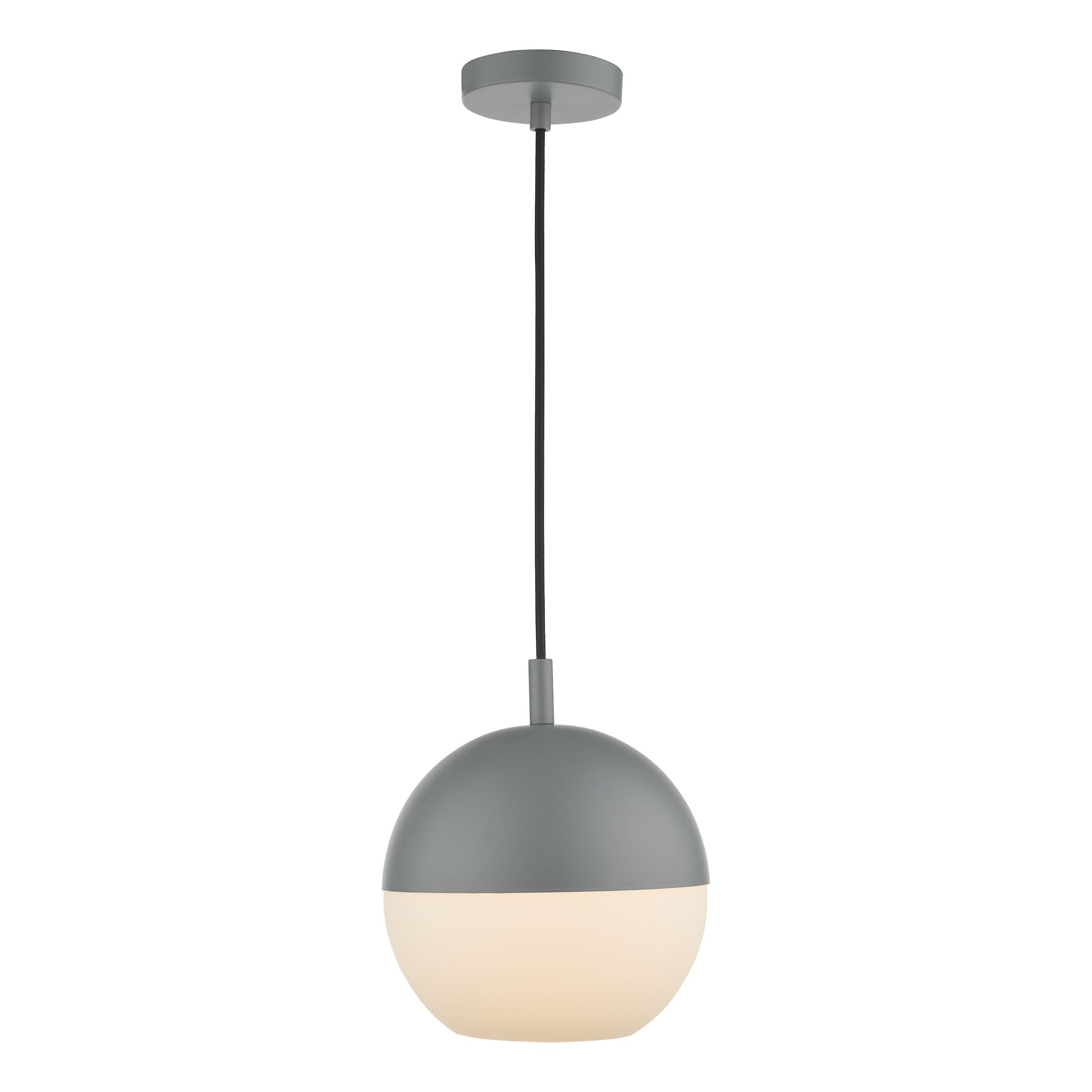 dar lighting Andre 1 Light Single Pendant Grey Opal Glass AND0139