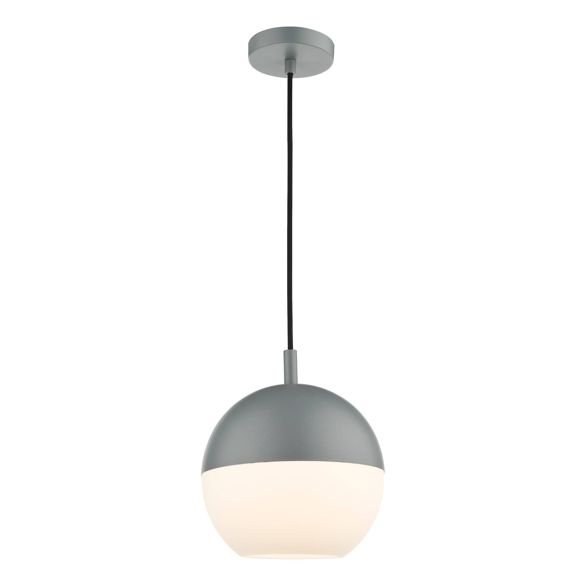 dar lighting Andre 1 Light Single Pendant Grey Opal Glass AND0139