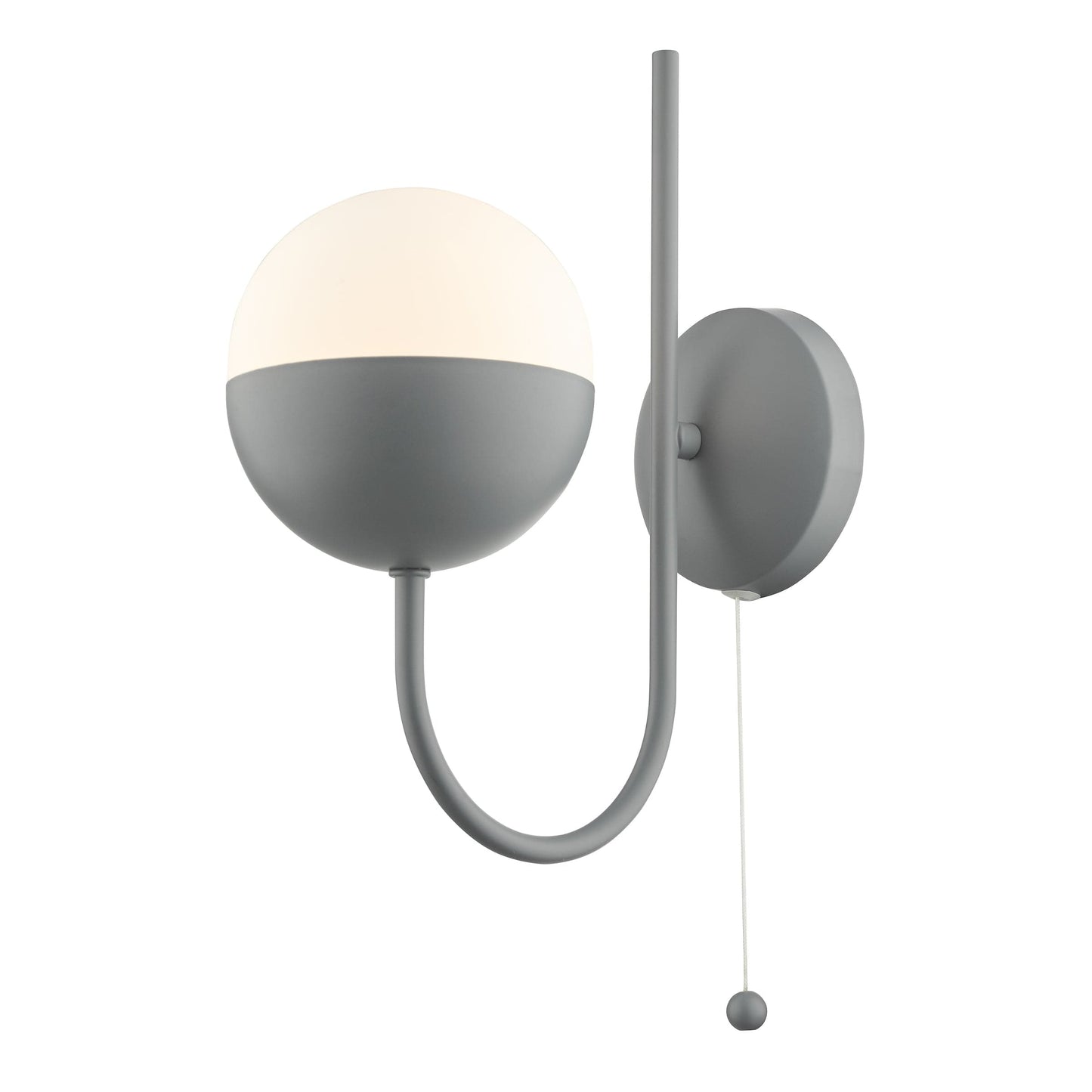 dar lighting Andre Single Wall Light Grey Opal Glass AND0739