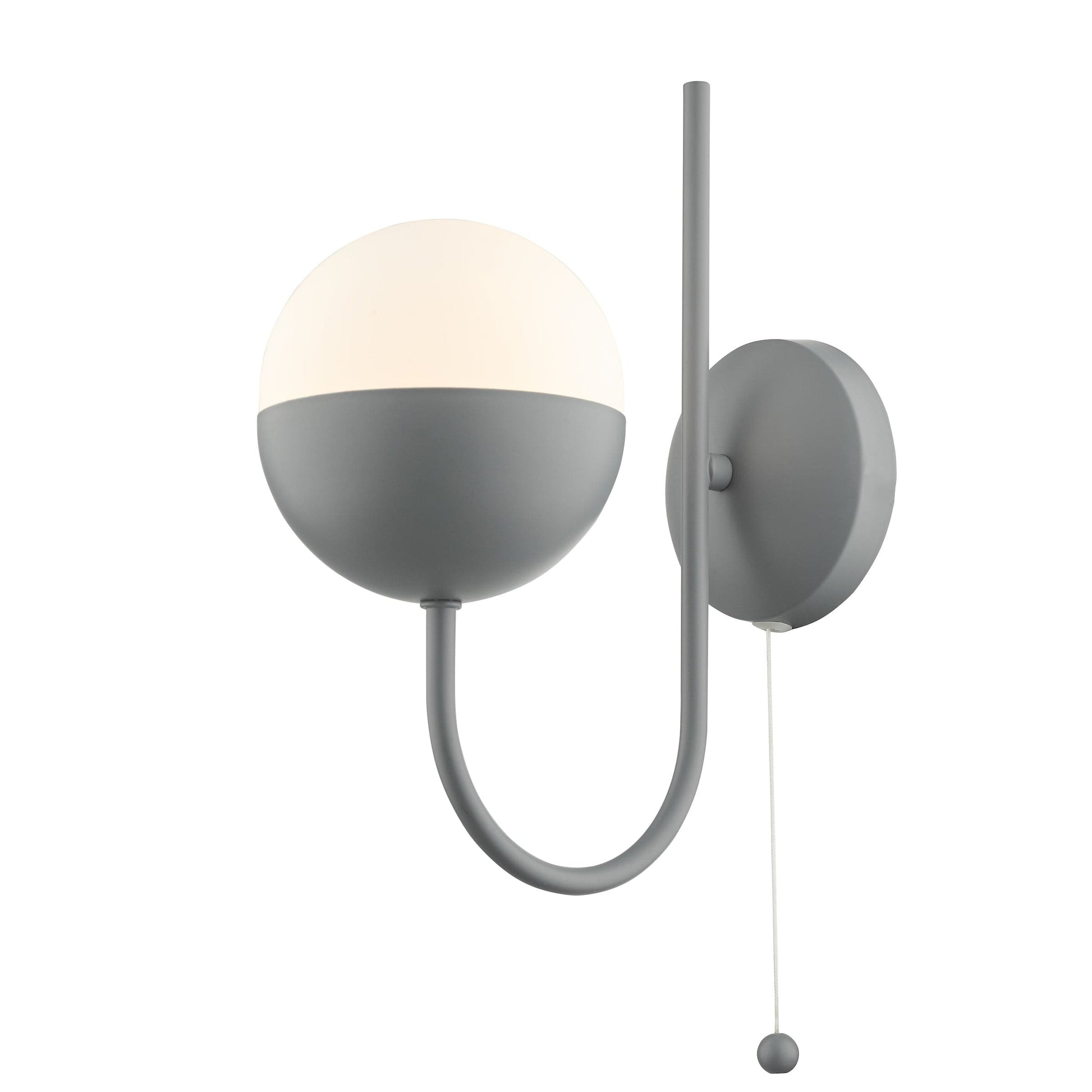 dar lighting Andre Single Wall Light Grey Opal Glass AND0739