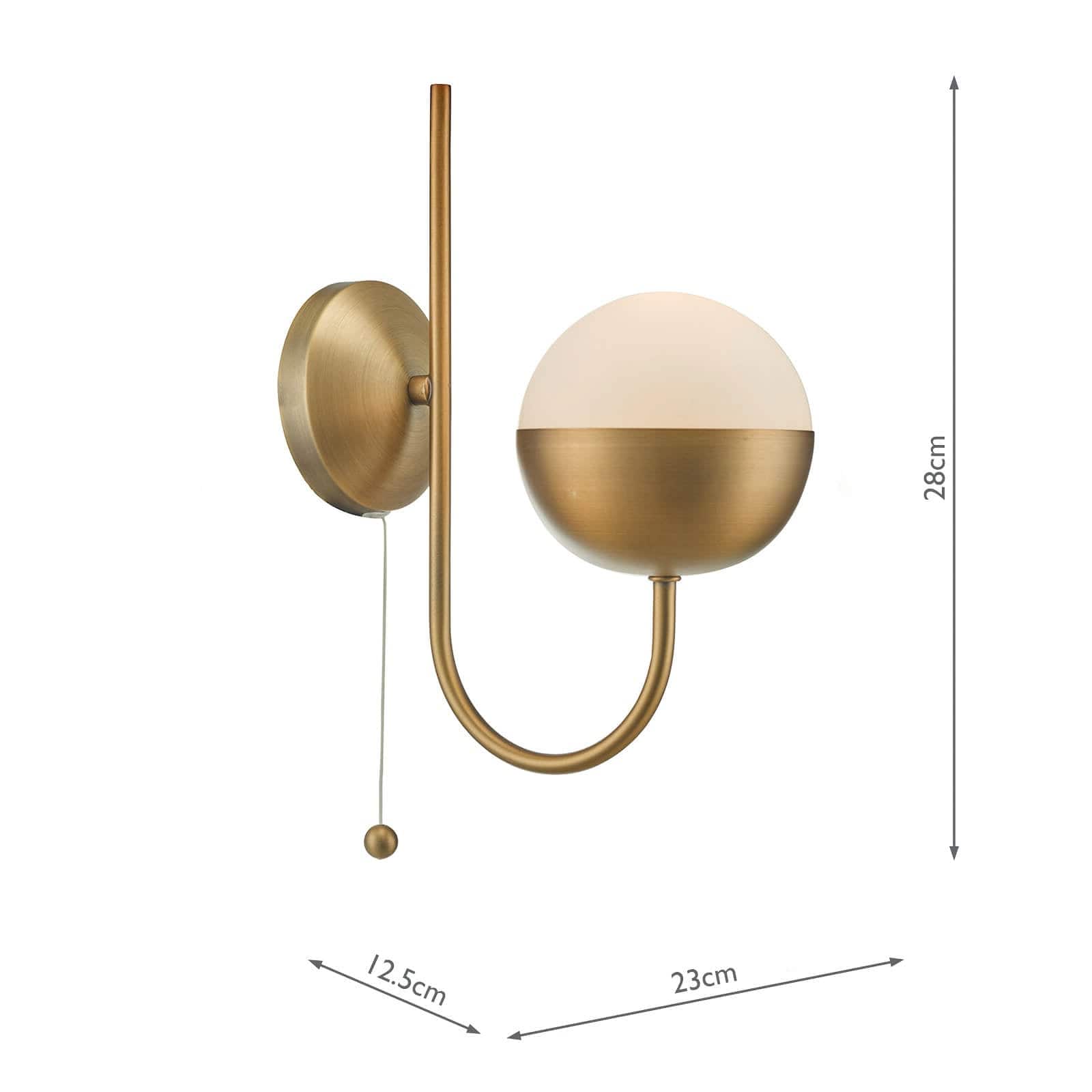 dar lighting Andre Wall Light Aged Brass AND0742