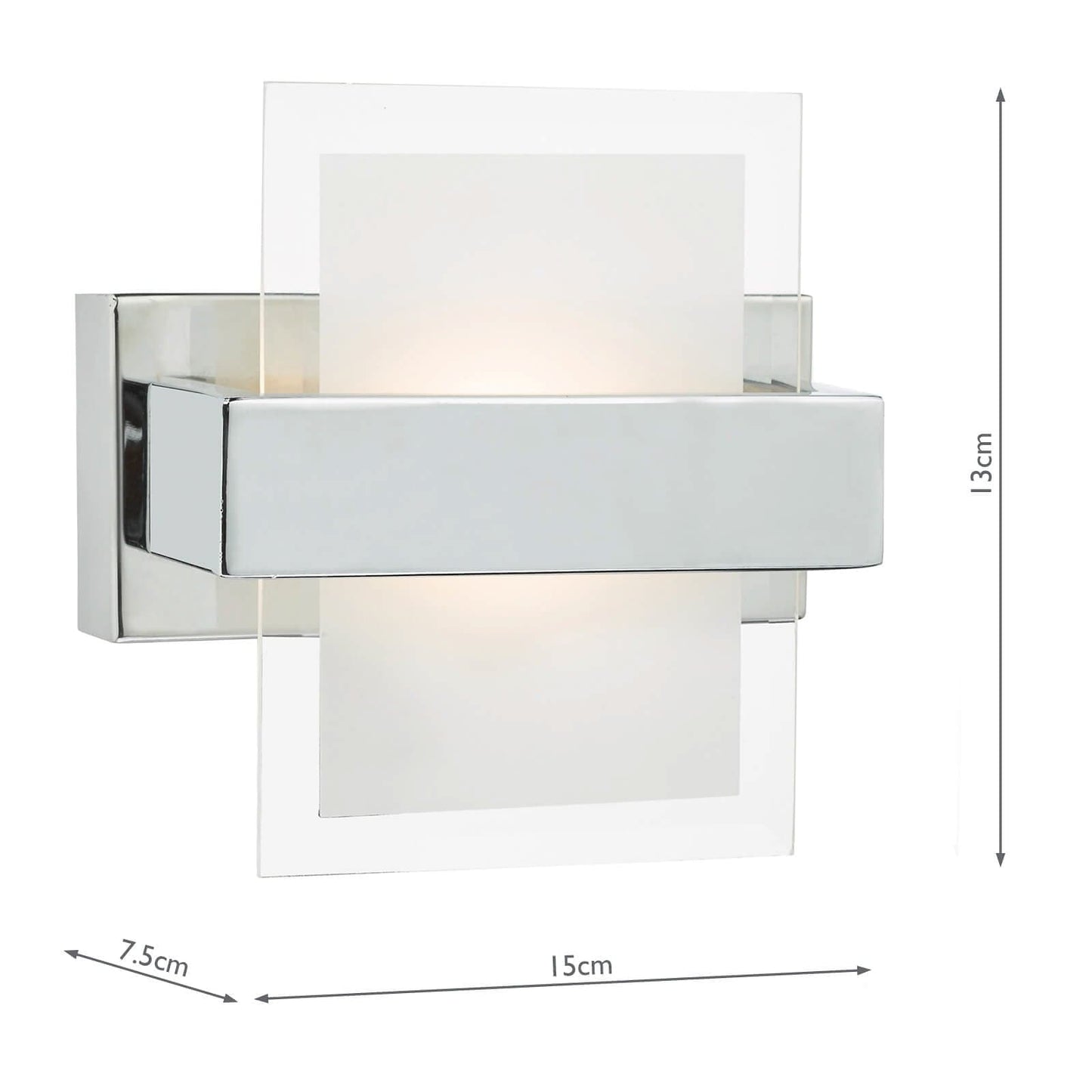 dar lighting Apt LED Wall Light Polished Chrome & Glass APT0750