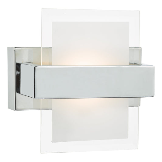 dar lighting Apt LED Wall Light Polished Chrome & Glass APT0750