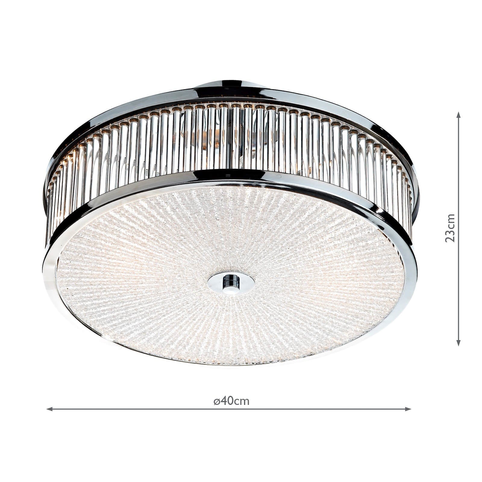 dar lighting Aramis 3 Light Glass Flush ARA5250