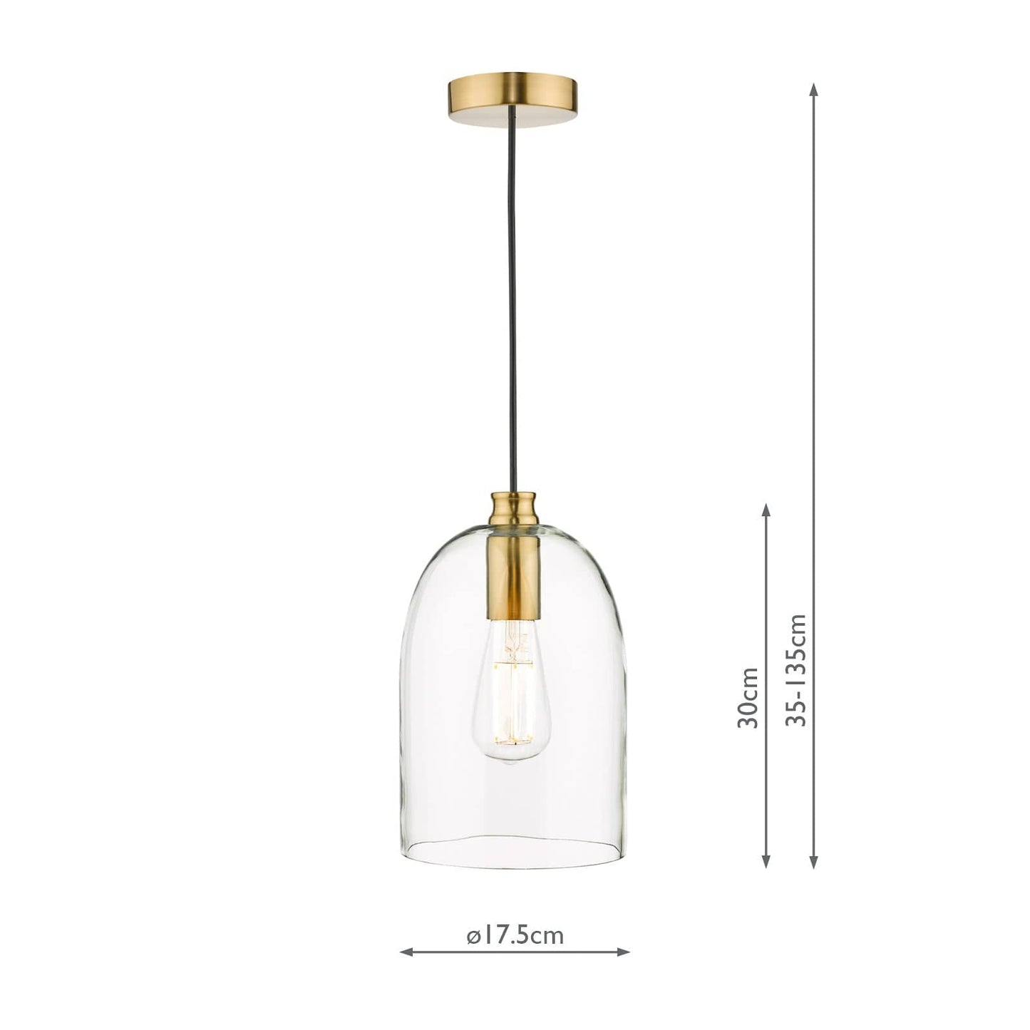 dar lighting Archie Pendant Satin Bronze Glass ARC0163