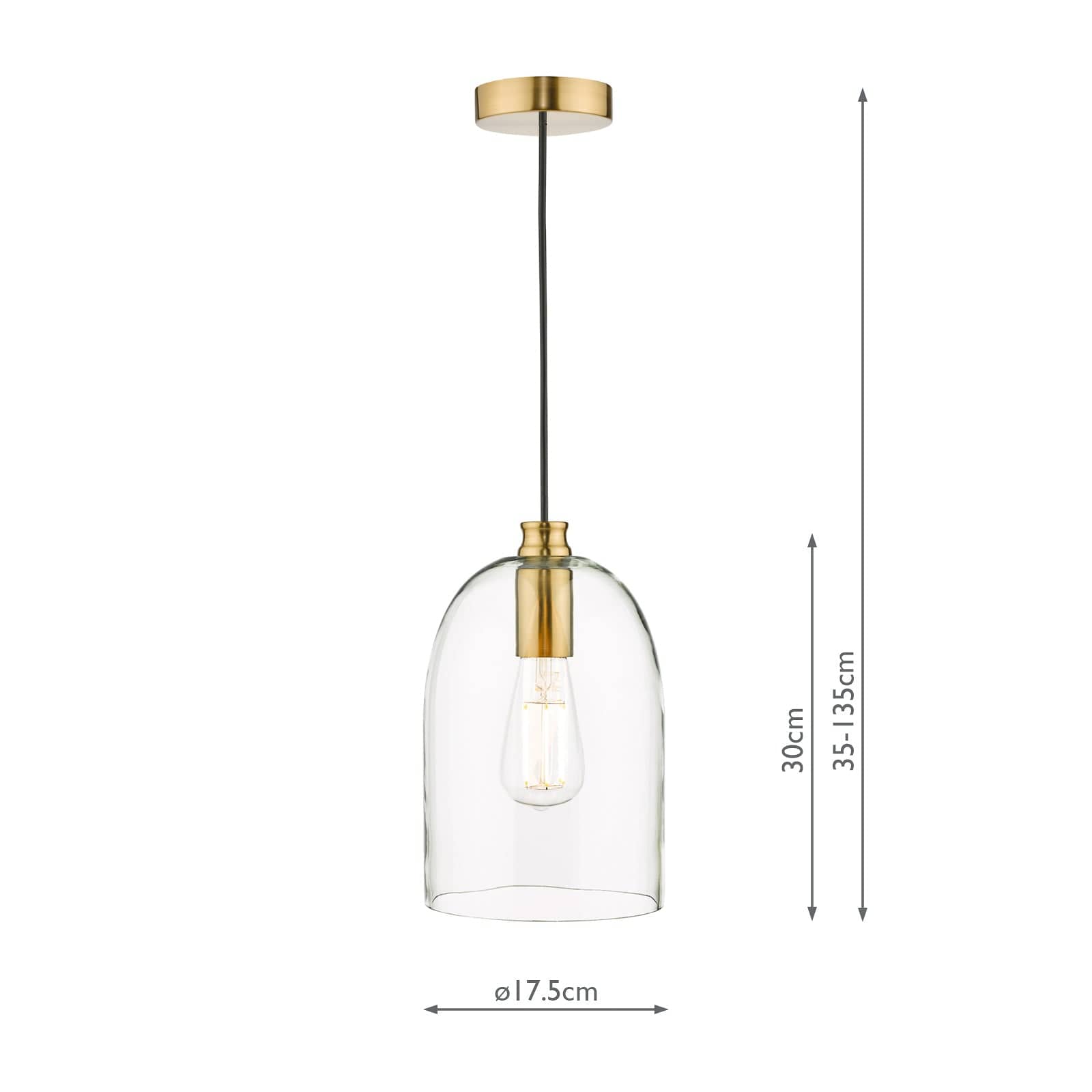dar lighting Archie Pendant Satin Bronze Glass ARC0163