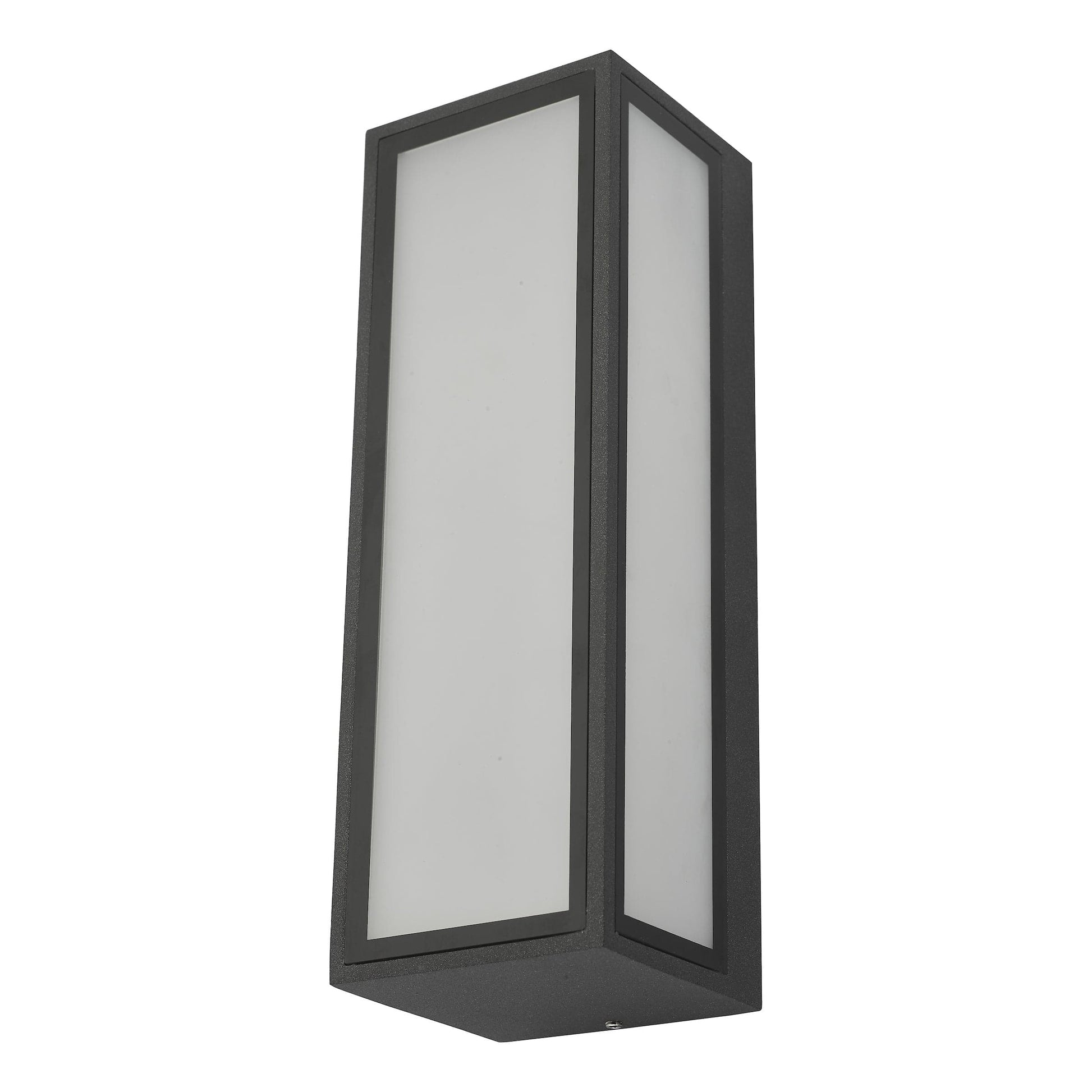 dar lighting Arham Outdoor Wall Light Matt Grey Frosted Glass IP65 LED ARH2139