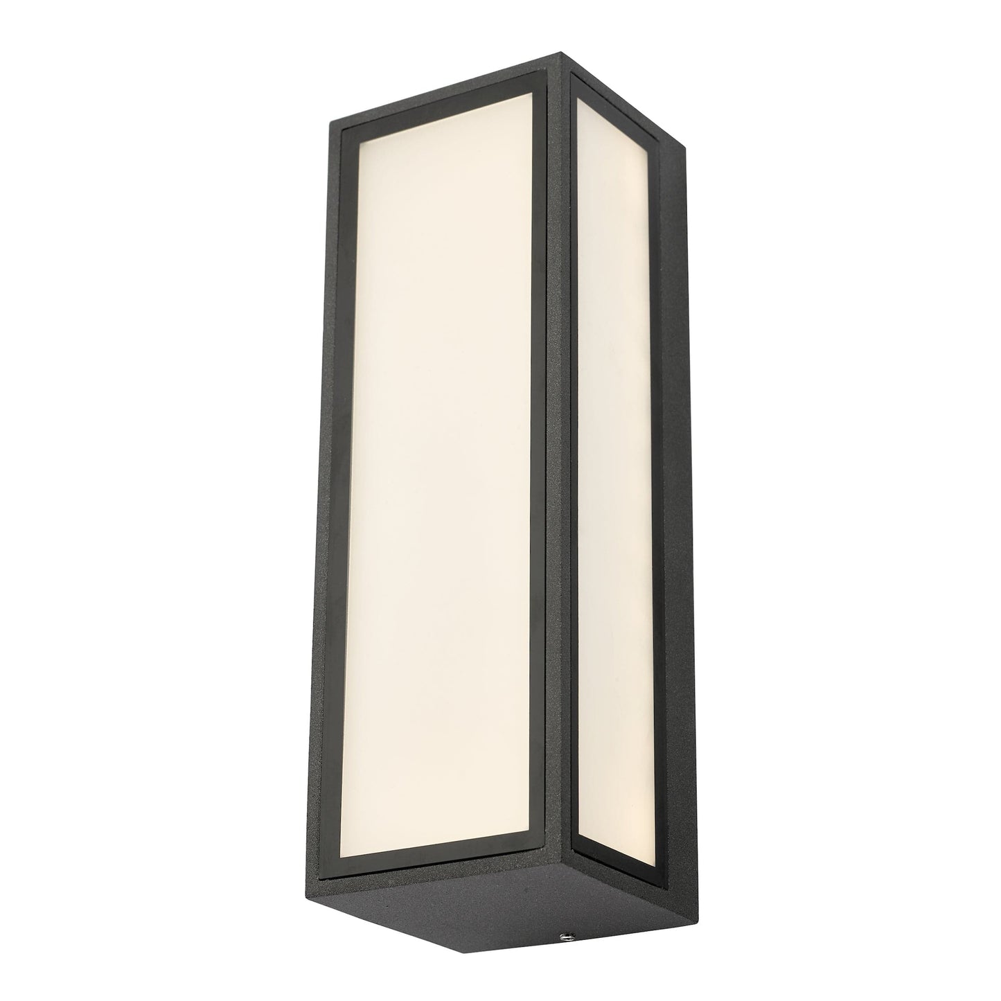 dar lighting Arham Outdoor Wall Light Matt Grey Frosted Glass IP65 LED ARH2139