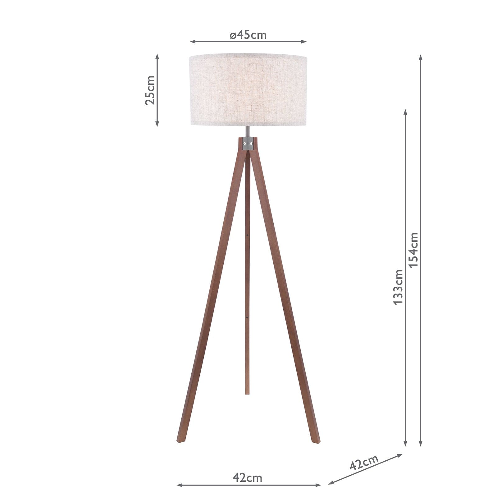 dar lighting Armitage Tripod Floor Lamp Dark Wood With Shade ARM4947