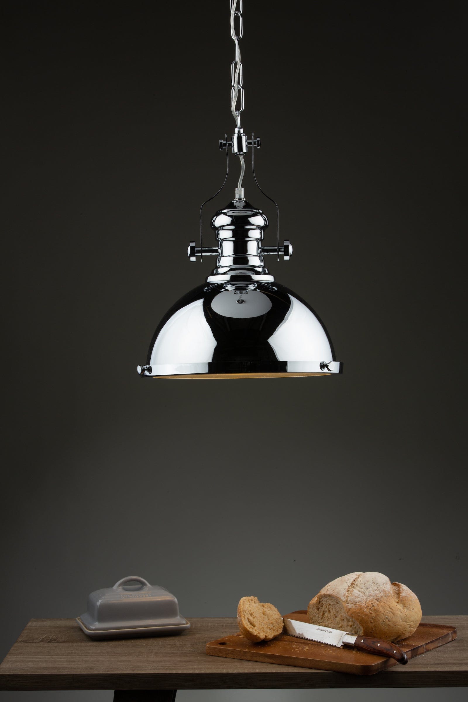 dar lighting Arona 1 Light Pendant Polished Chrome ARO0138