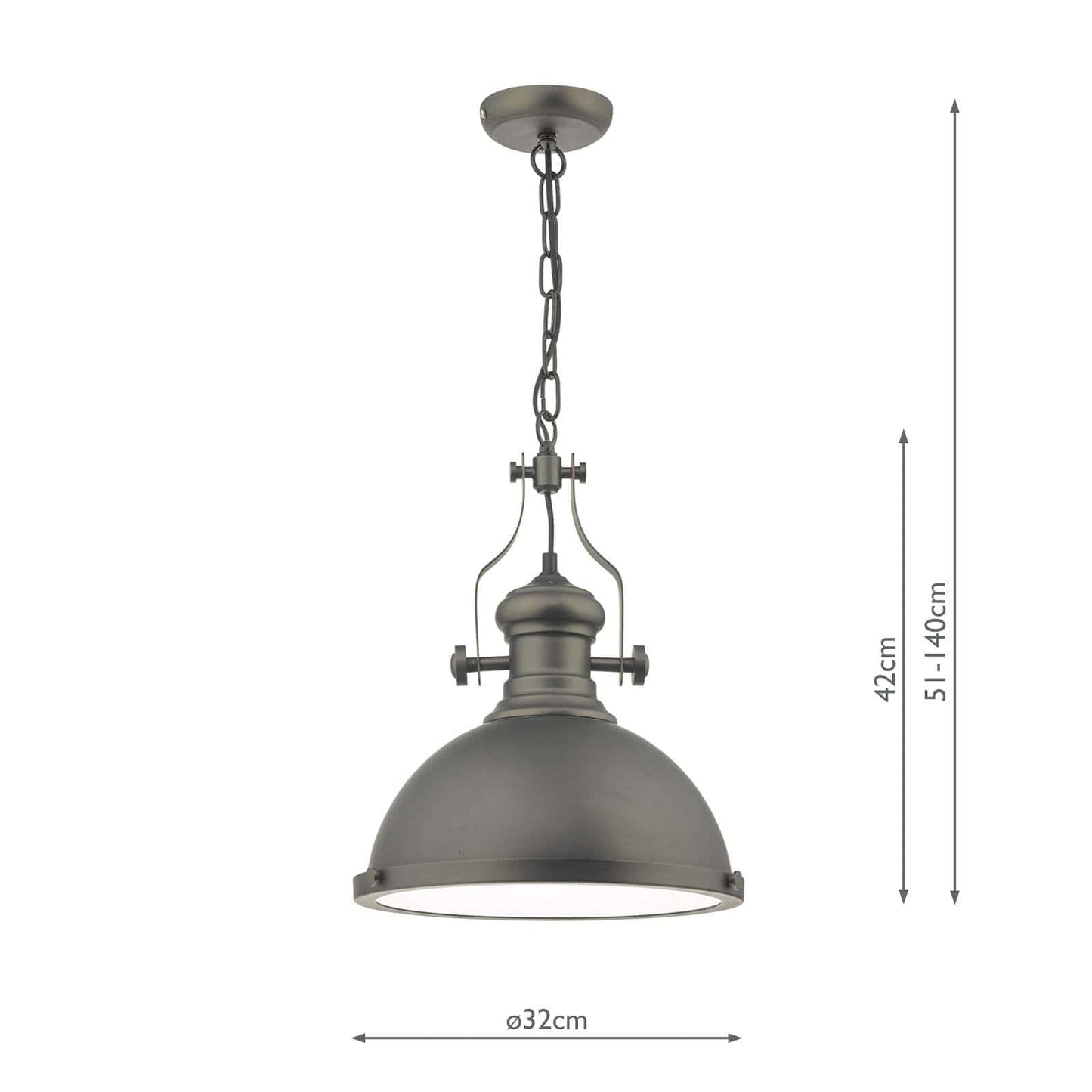 dar lighting Arona Pendant Antique Pewter & Glass ARO0167