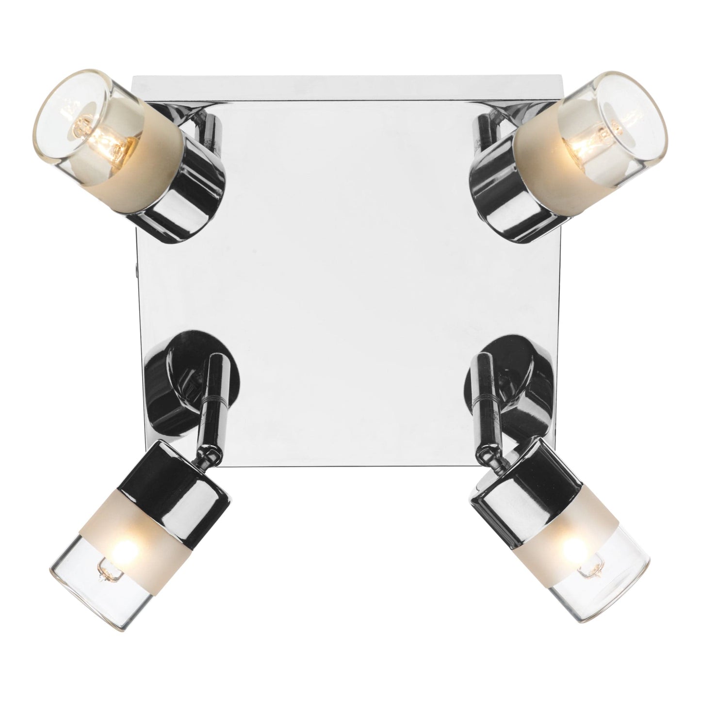 dar lighting Artemis Bathroom 4 Light Spotlight Polished Chrome Glass IP44 ART8550