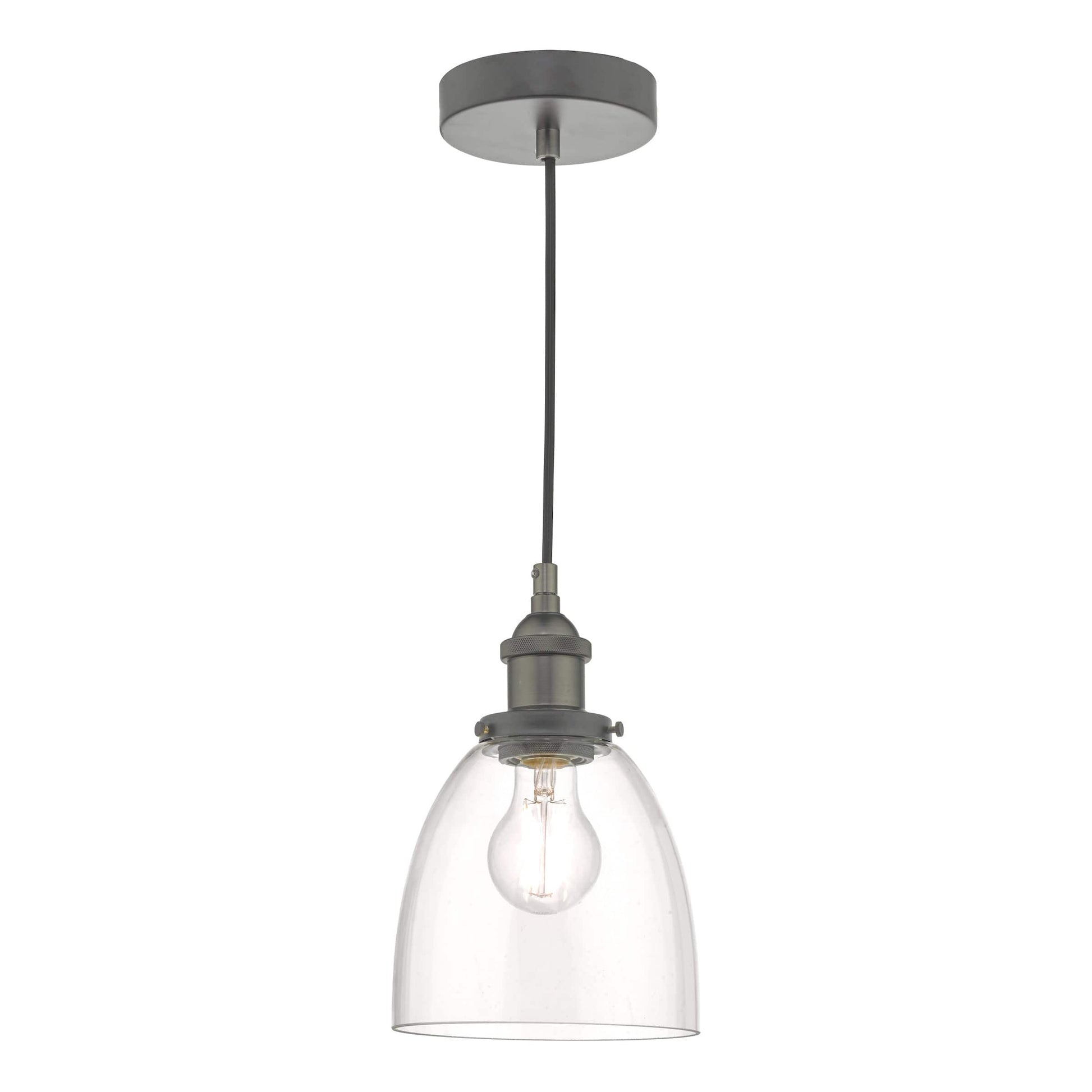 dar lighting Arvin Pendant Antique Chrome & Glass ARV0161