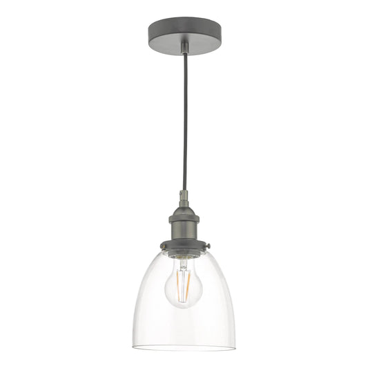 dar lighting Arvin Pendant Antique Chrome & Glass ARV0161