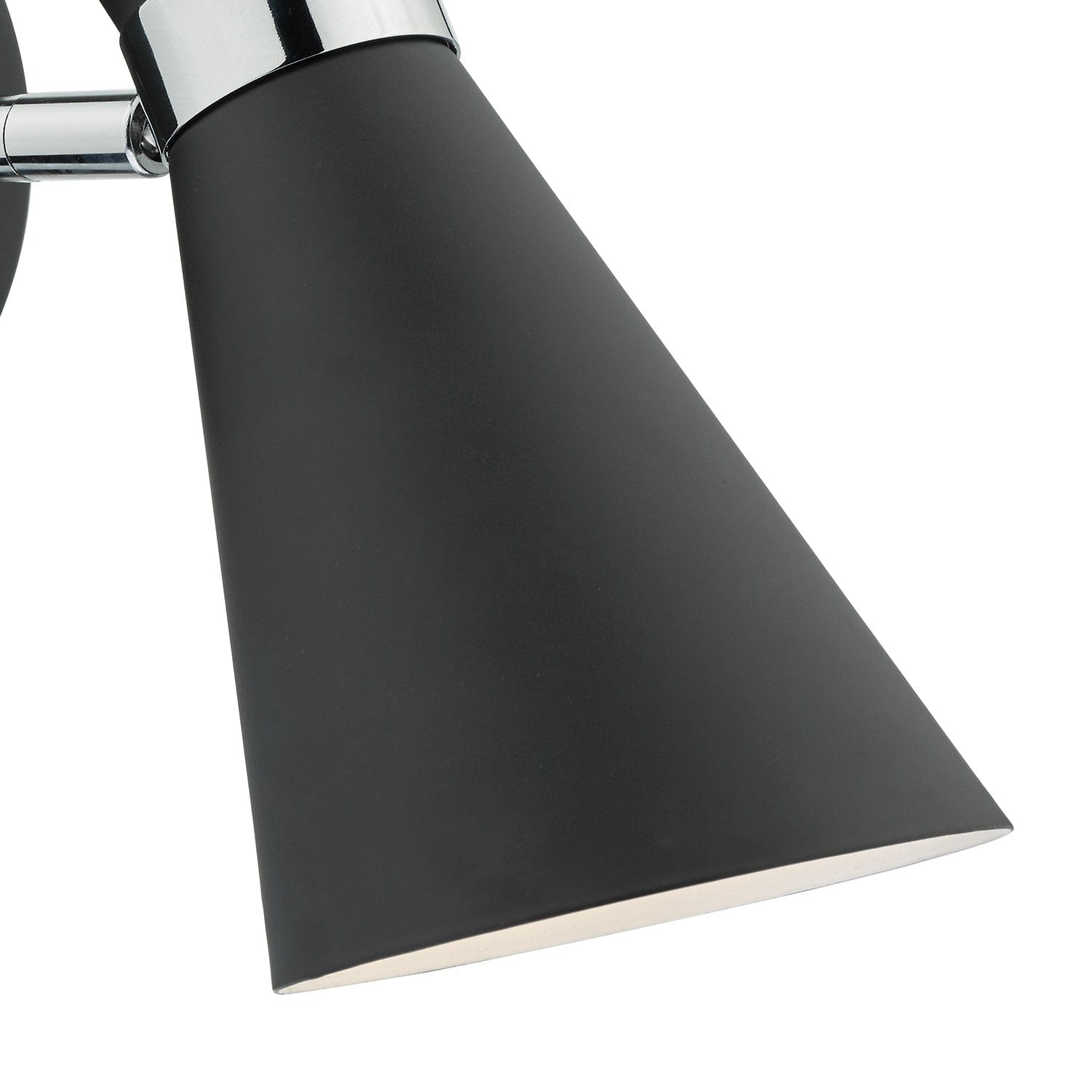 dar lighting Ashworth Single Wall Spotlight Matt Black Polished Chrome ASH0722