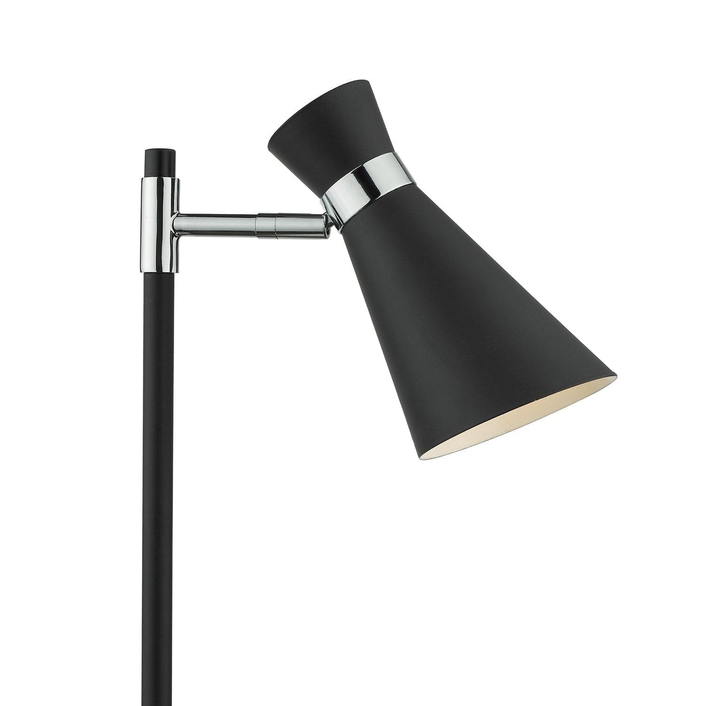 dar lighting Ashworth Table Lamp Matt Black & Polished Chrome ASH4122