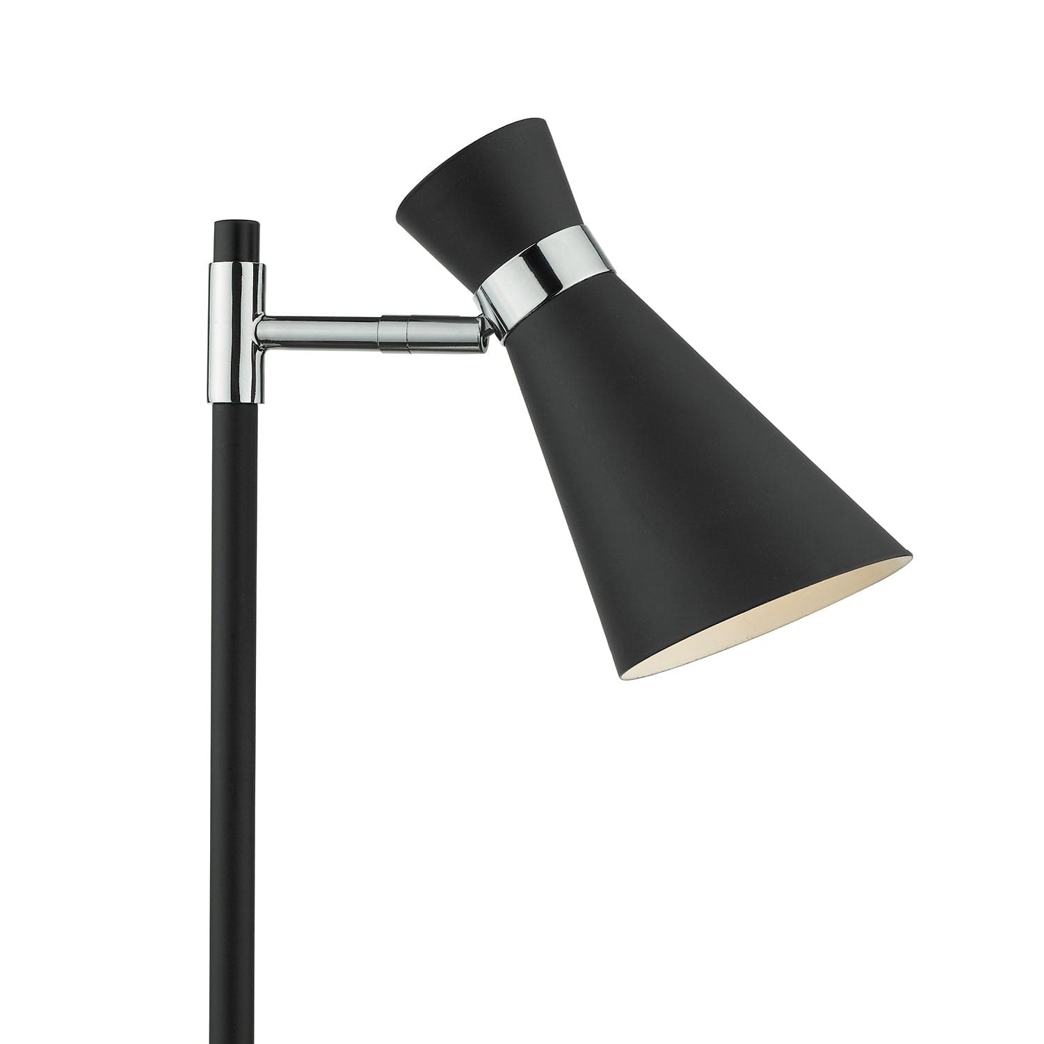 dar lighting Ashworth Table Lamp Matt Black & Polished Chrome ASH4122