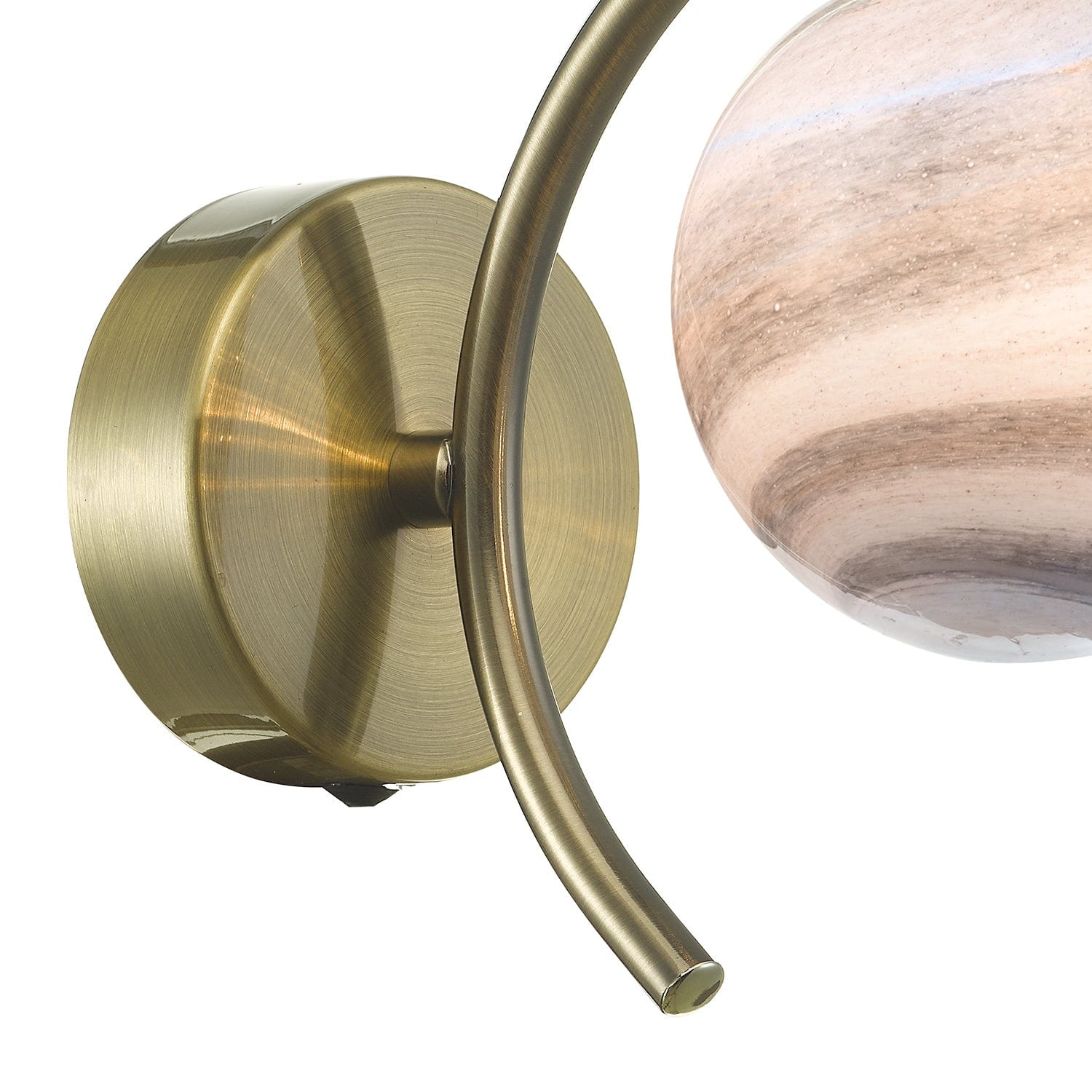 dar lighting Atiya Wall Light Antique Brass With Planet Style Glass ATI0775-07