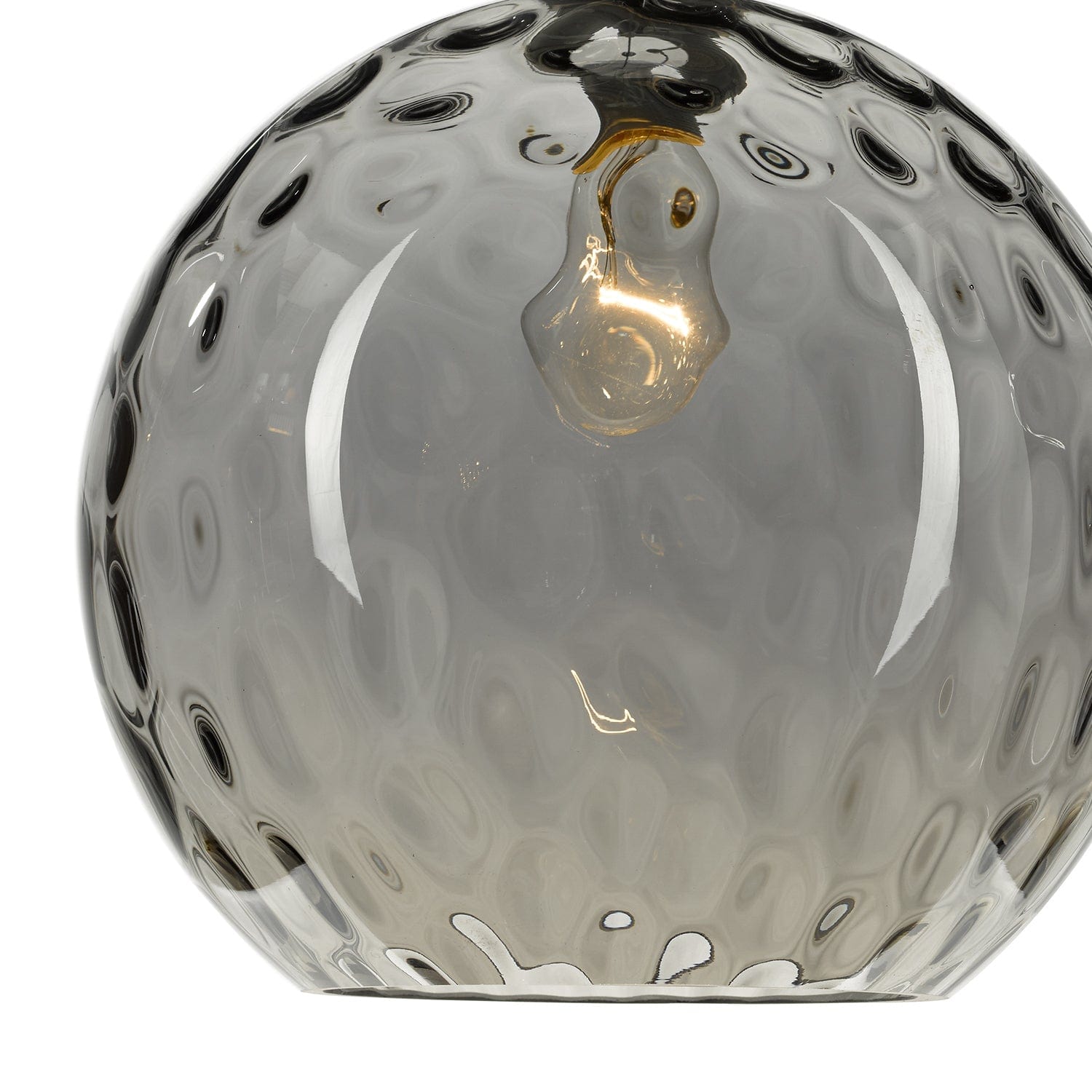 dar lighting Aulax 1 Light Pendant Silver Smoked Glass With Dimple Effect AUL0110