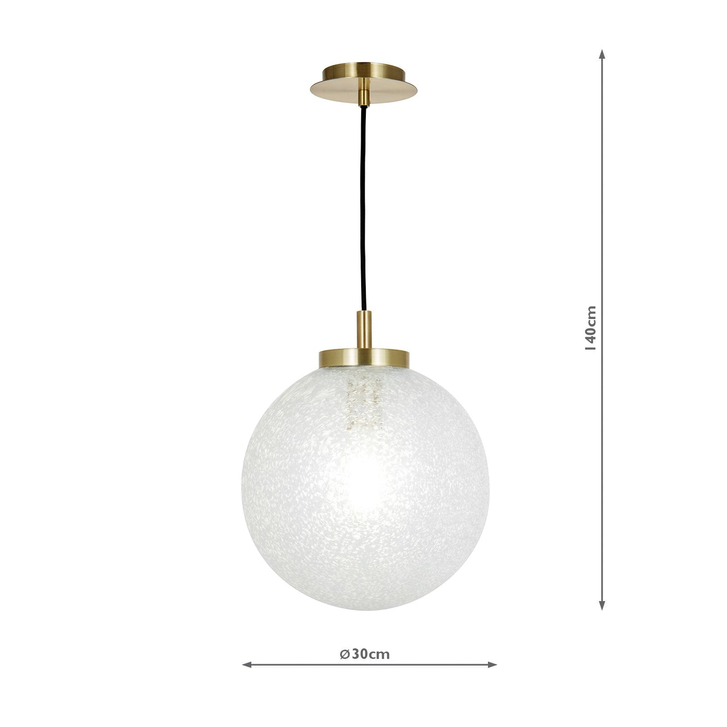 dar lighting Avari 1 Light Pendant Satin Brass And Clear Frosted Glass AVA0141