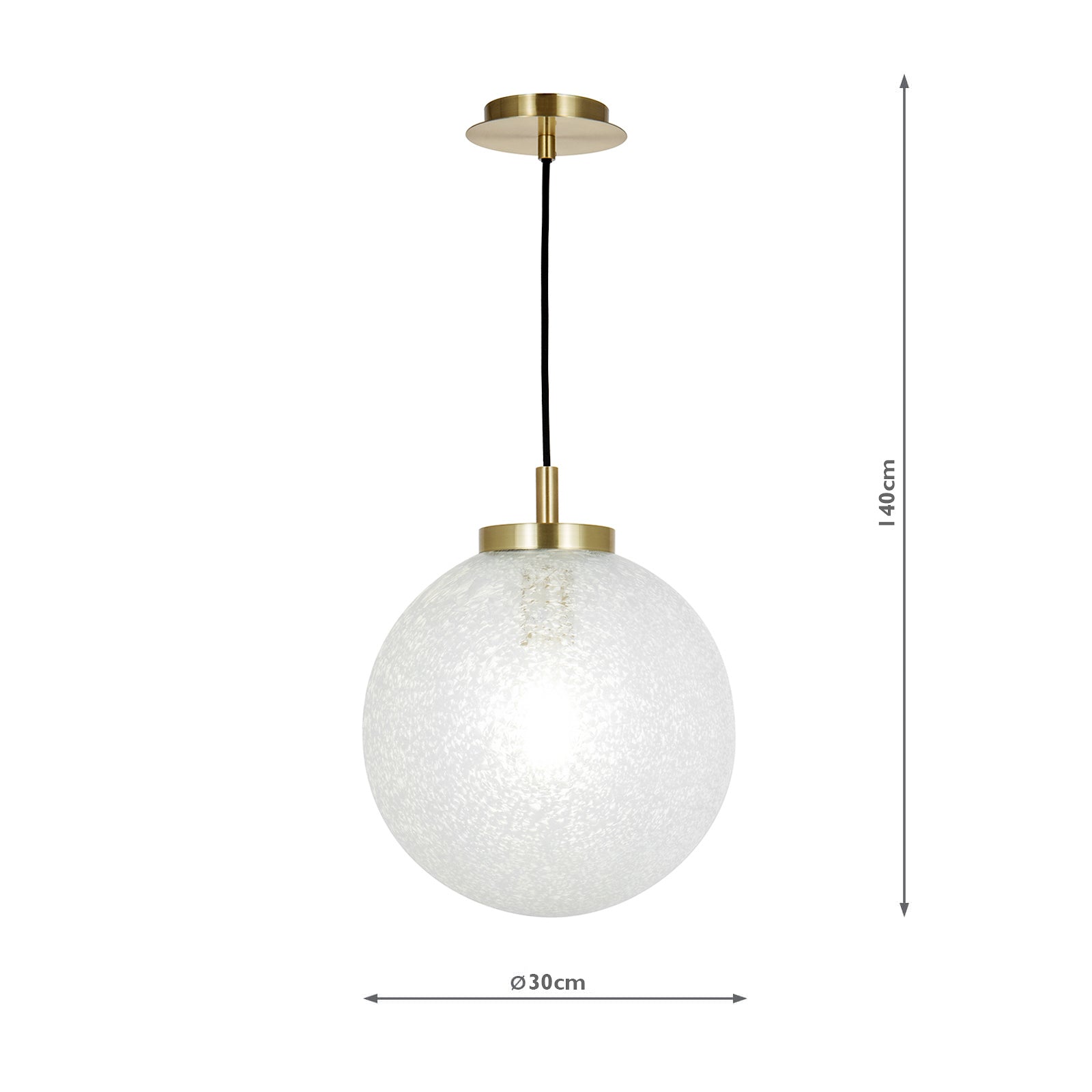 dar lighting Avari 1 Light Pendant Satin Brass And Clear Frosted Glass AVA0141