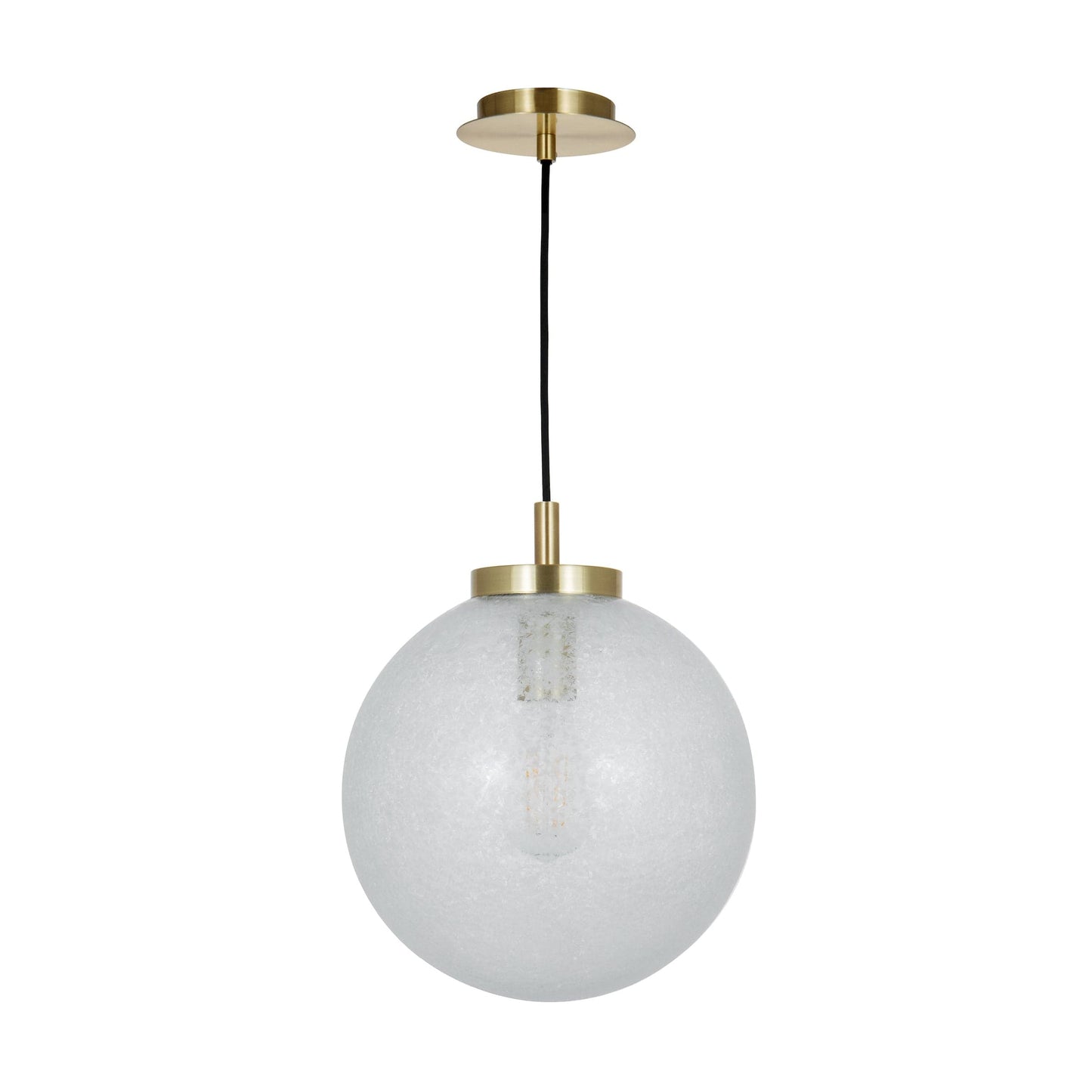 dar lighting Avari 1 Light Pendant Satin Brass And Clear Frosted Glass AVA0141