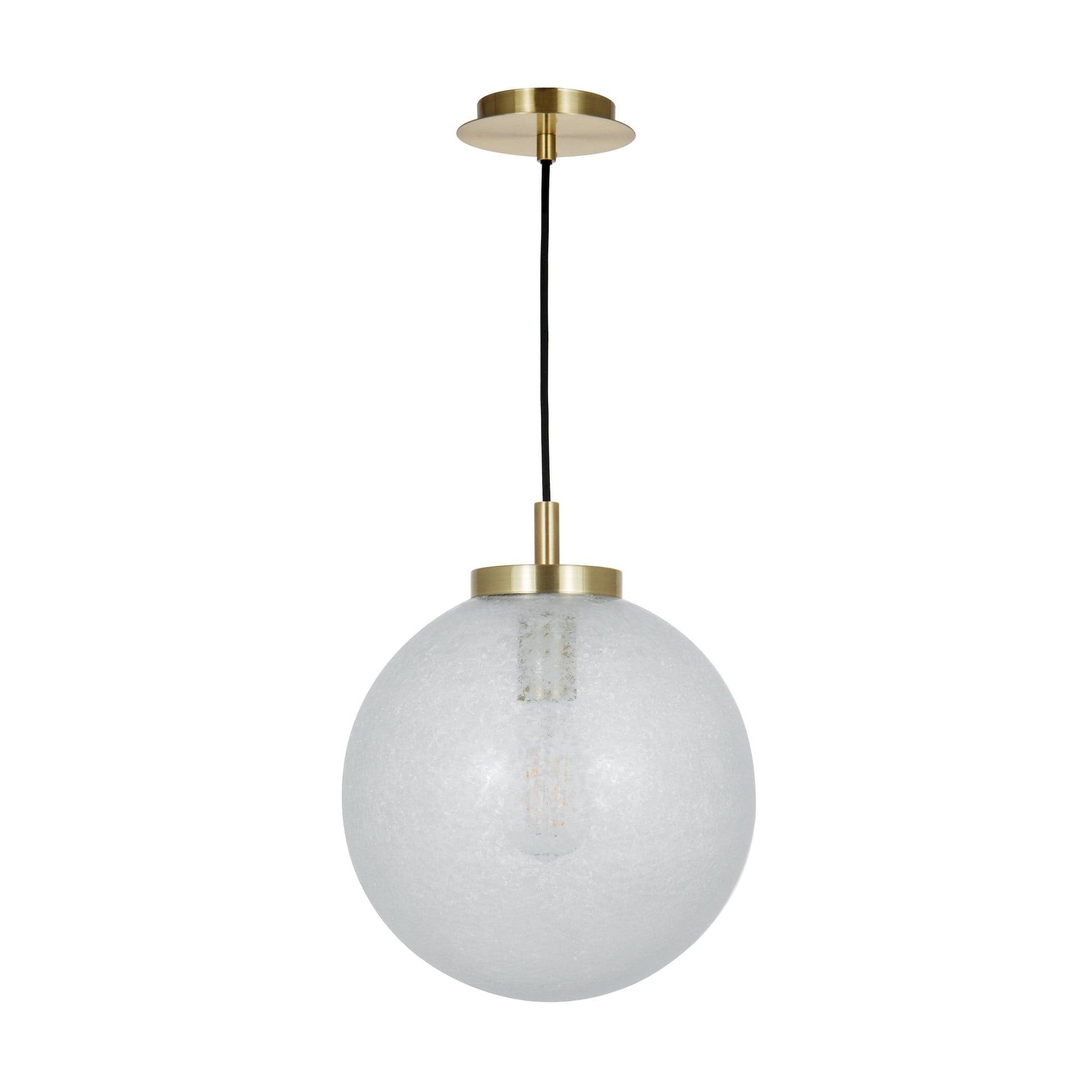 dar lighting Avari 1 Light Pendant Satin Brass And Clear Frosted Glass AVA0141