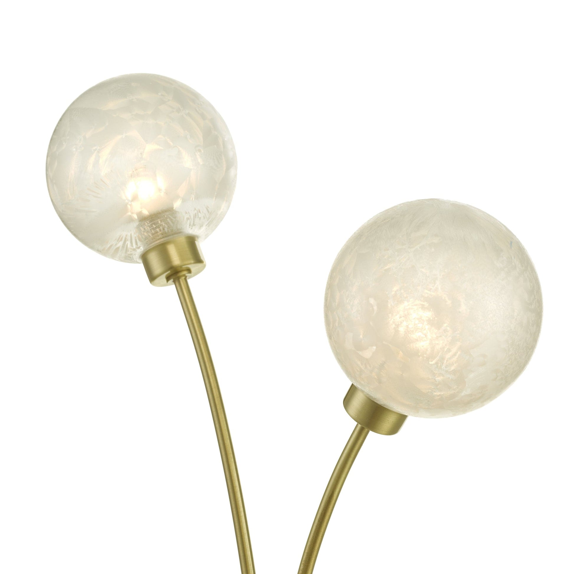 dar lighting Avari 2 Light Table Lamp Satin Brass Glass AVA4241