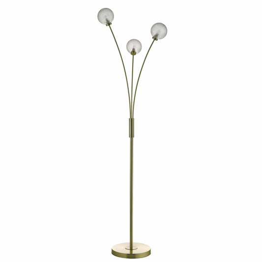 dar lighting Avari 3 Light Floor Lamp Satin Brass Glass AVA4941