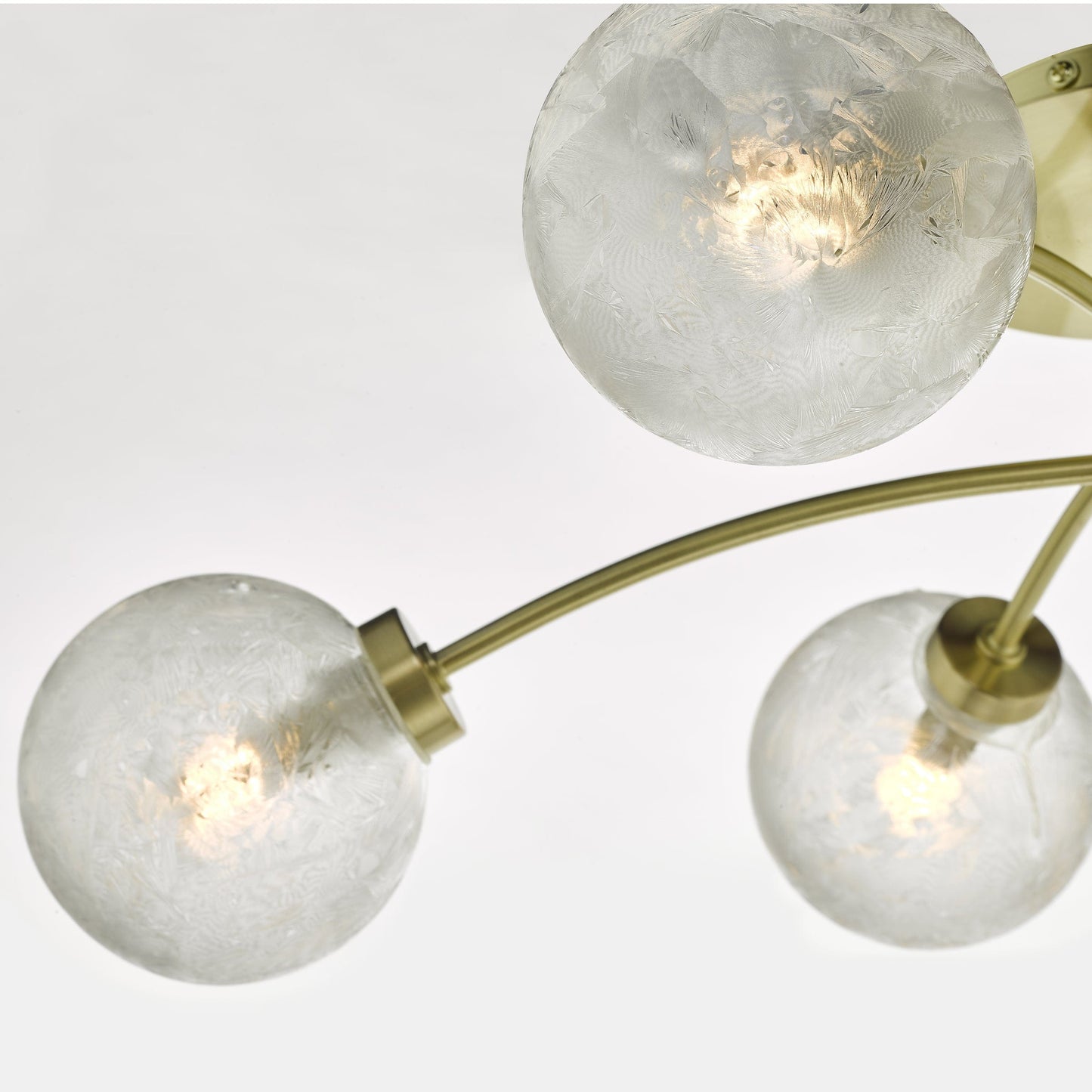 dar lighting Avari 6 Light Semi Flush Satin Brass And Clear Frosted Glass AVA6441