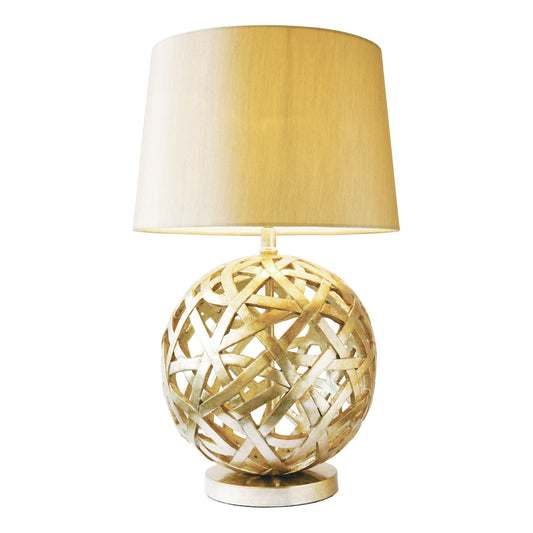 dar lighting Balthazar Table Lamp Antique Gold With Shade BAL4263