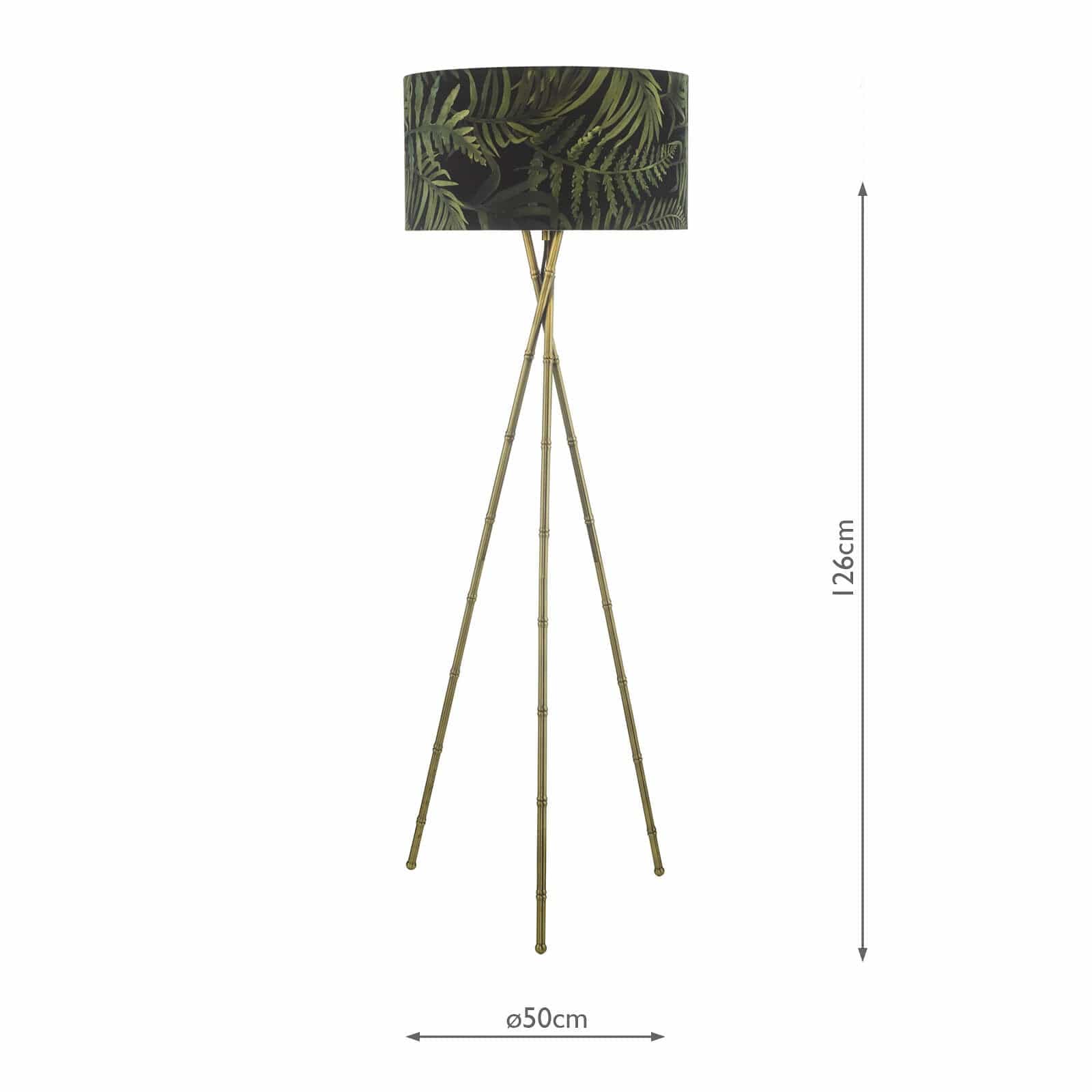 dar lighting Bamboo Tripod Floor Lamp Antique Brass Base Only BAM4975