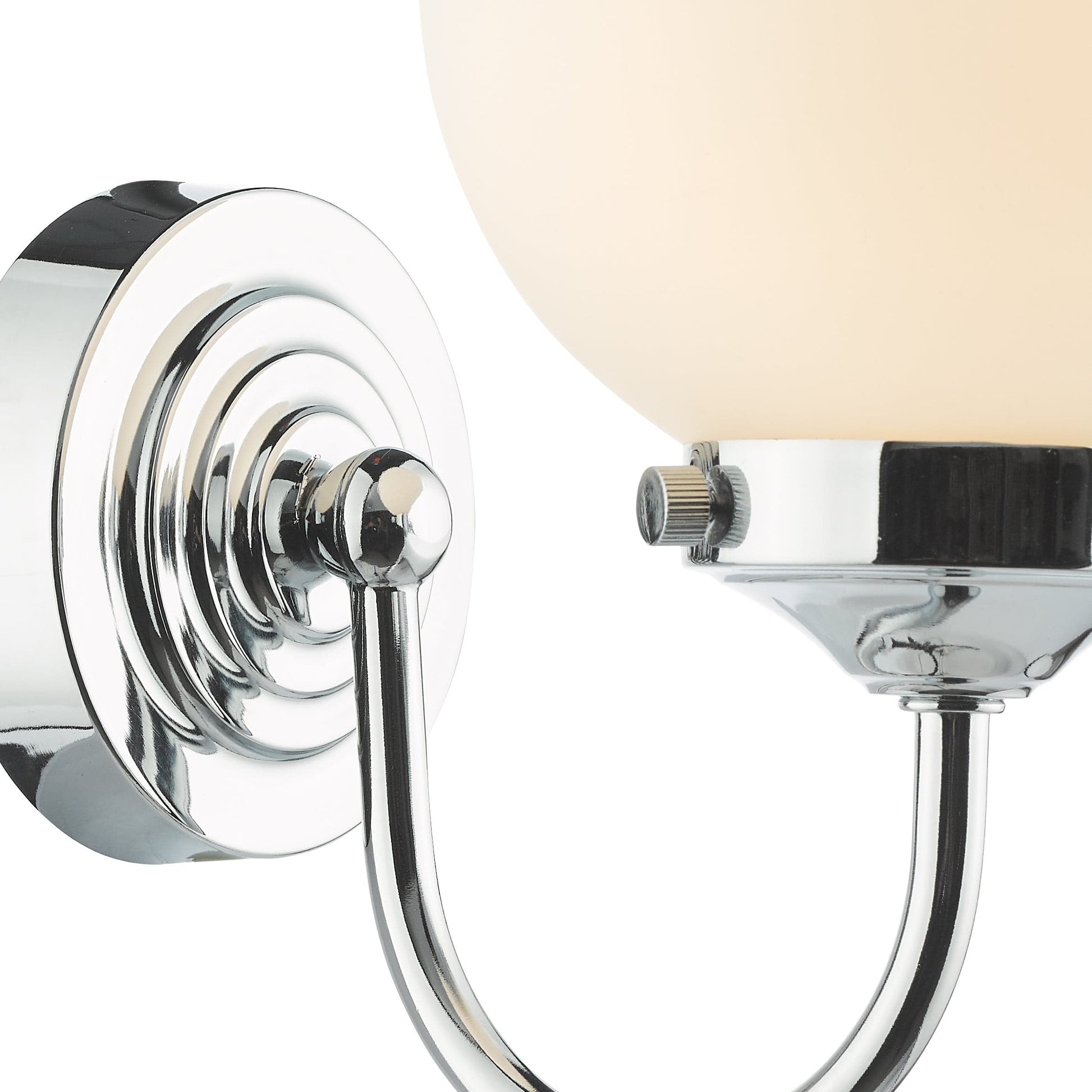 dar lighting Barclay Bathroom Wall Light Polished Chrome Opal Glass IP44 BAR0750