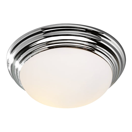 dar lighting Barclay Large Bathroom Flush Polished Chrome Opal Glass IP44 BAR5050