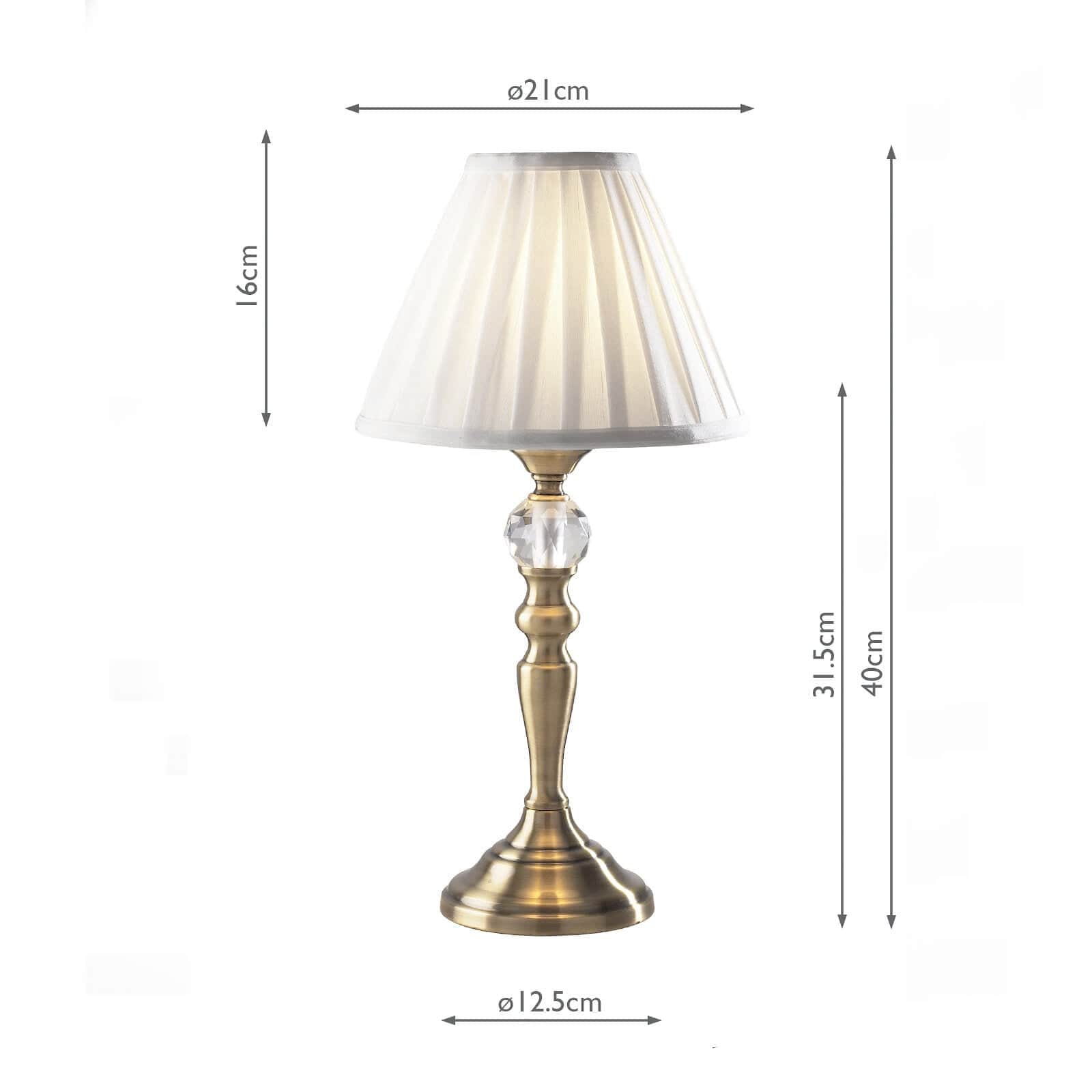 dar lighting Beau Touch Table Lamp Antique Brass With Shade (Multipack) BEA4075